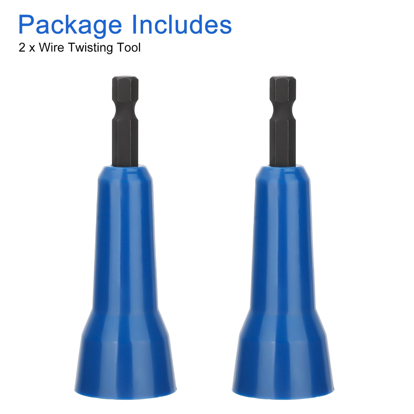 2Pcs Wire Nut Twister Set - Constructed from high-quality nylon plastic ,1/4 inch Chuck Compatible with Most Drills(Blue)
