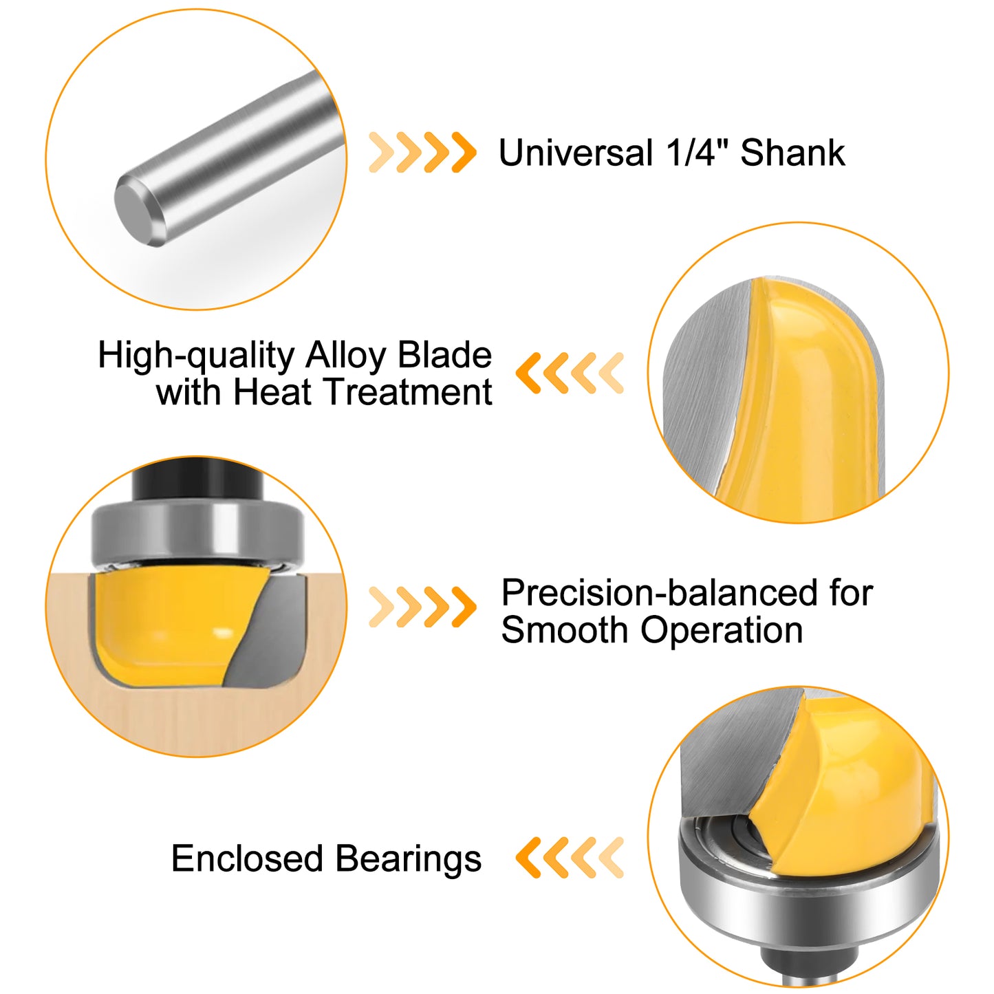 3Pcs 1/4 Inch Shank Router Bit Set - 1/2'', 3/4'', 1-1/8"Depth Slot Cutter Router Bit,Tray Router Bit Cutter for Cutting Woodworking