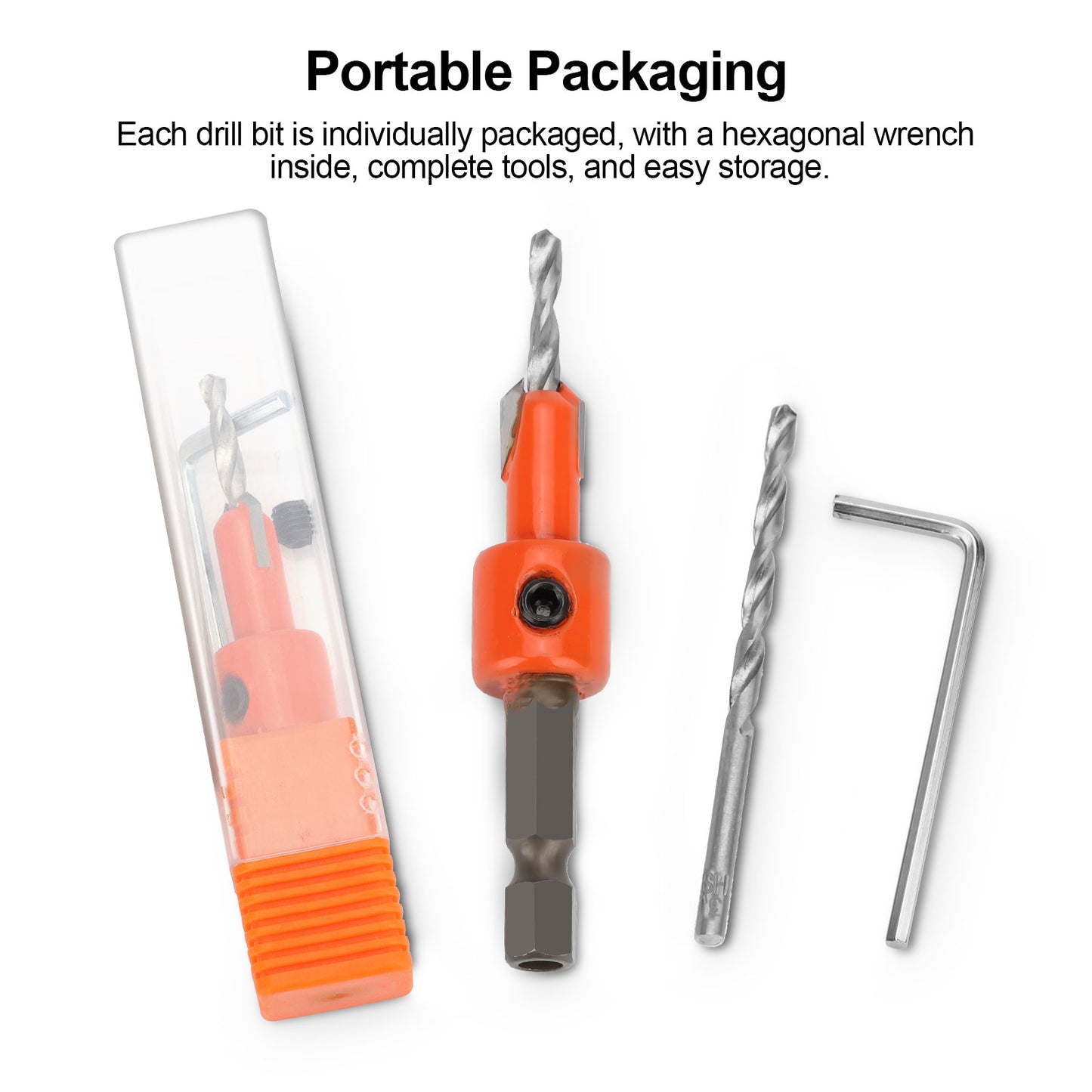 15Pcs Countersink Sink Drill Bit for Wood - with hex key and Replaceable drill bits,for woodworking, plastic, drill holes
