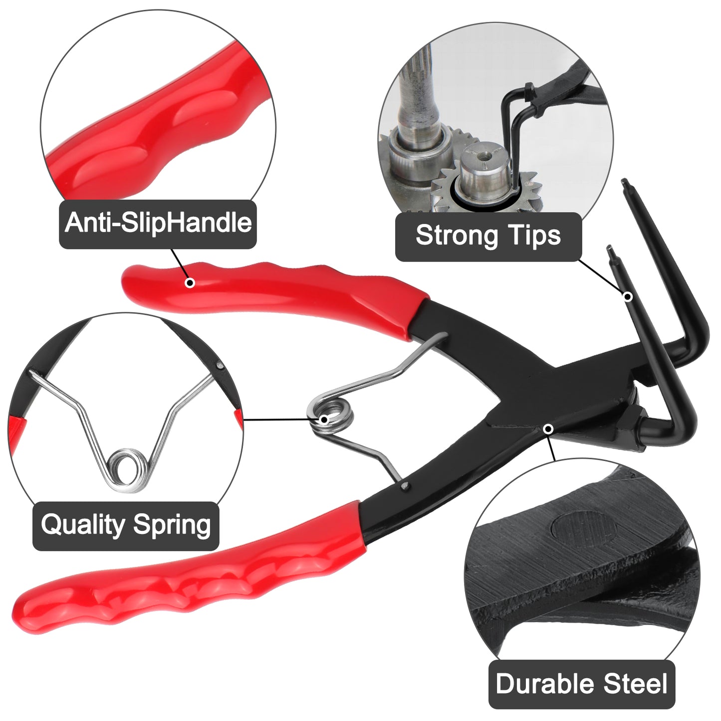 90 Degree Bent Long Nose Pliers - Internal Snap Ring Pliers Remover Retaining Circlip Pliers,Circlip Pliers,Long Nose Multi‑Function Tool