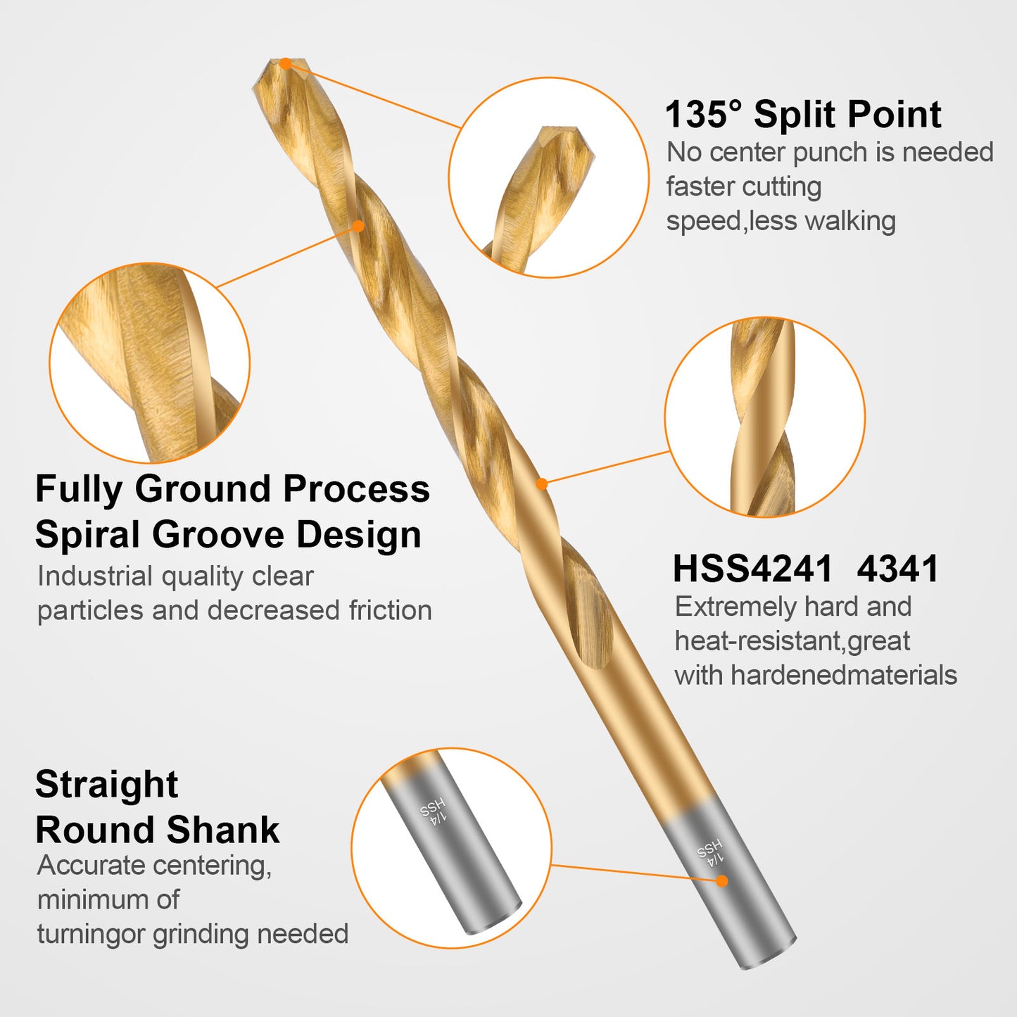 13pcs Twist Drill Bit Set - High-Speed Steel with Titanium Coating, Includes Durable Storage Case, Various Sizes from 1/16 to 1/4 Inch
