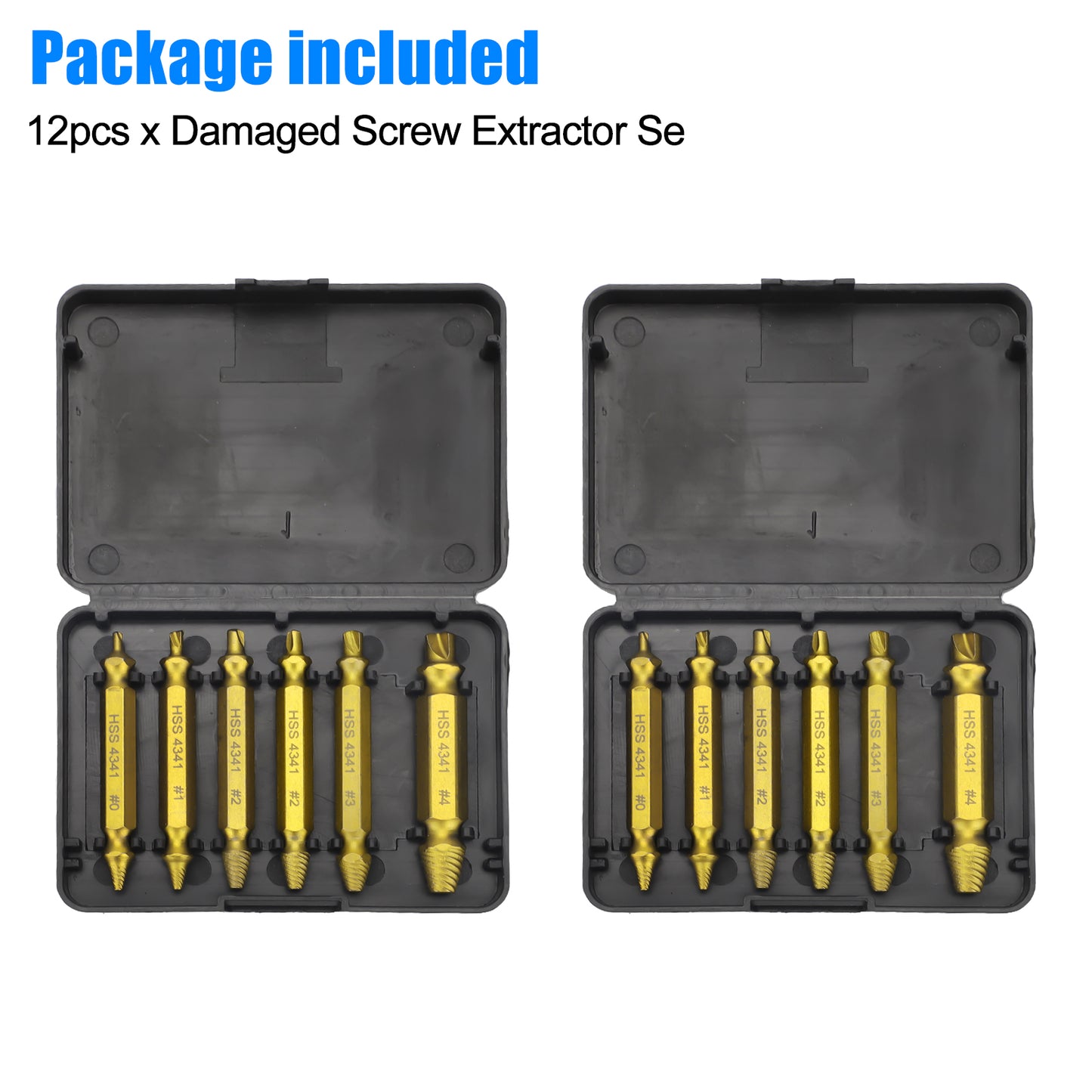 12Pcs Damaged Screw Extractor Kit - Extractor Speed Out Drill,Screws Removal Tool,Broken Screw Extractor Speed Out Screw Extractor Set