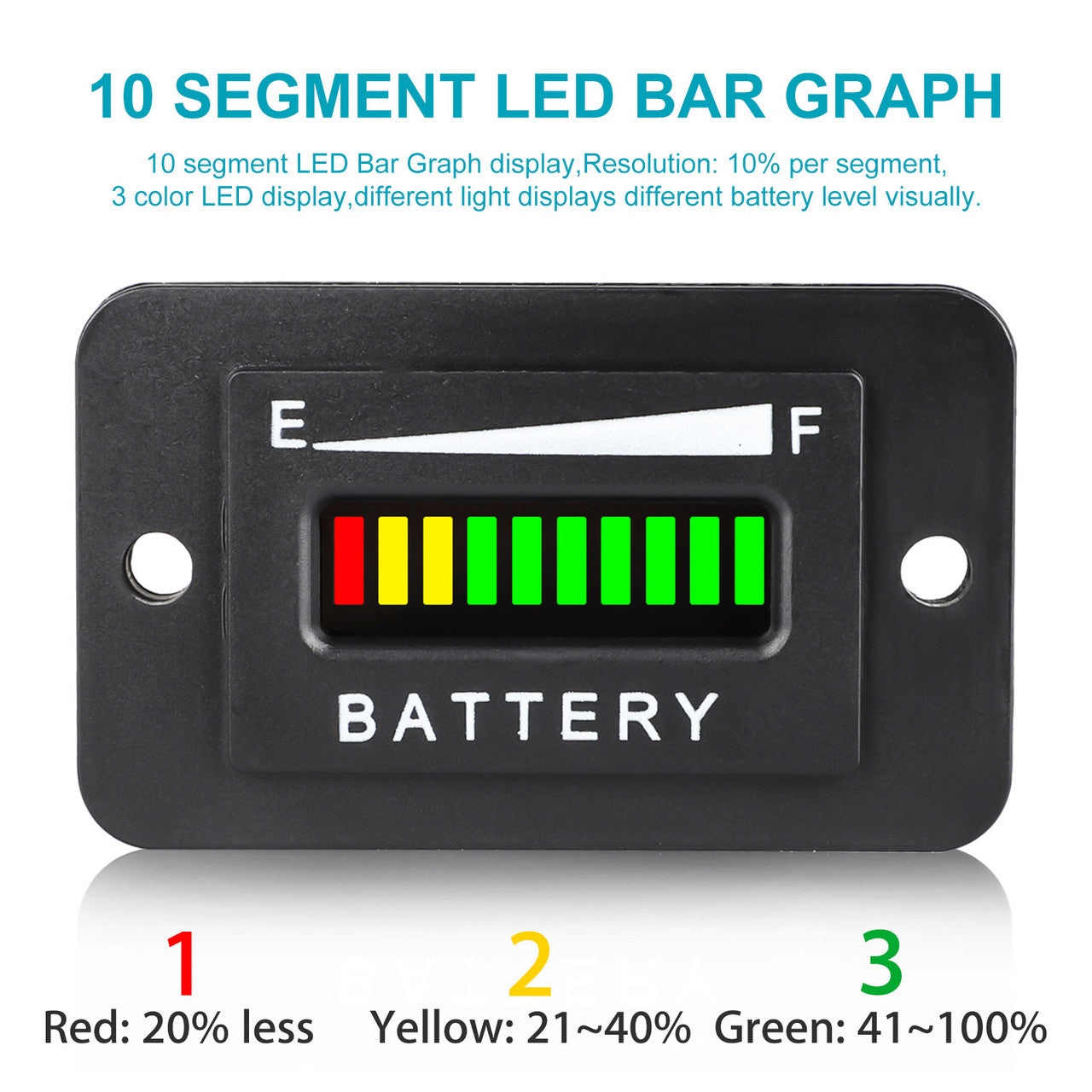 Meter Indicator Volt Battery Gauge for Golf Cart Motor, 48V