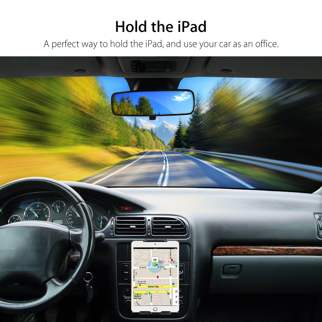 Universal Car CD Slot Mount, Adjustable Tablet Phone Mount Holder for 7"-12" Devices iPad 2/3/4/5, Samsung Galaxy Tab 3/4/A/S, Garmin GPS, Other Table Device