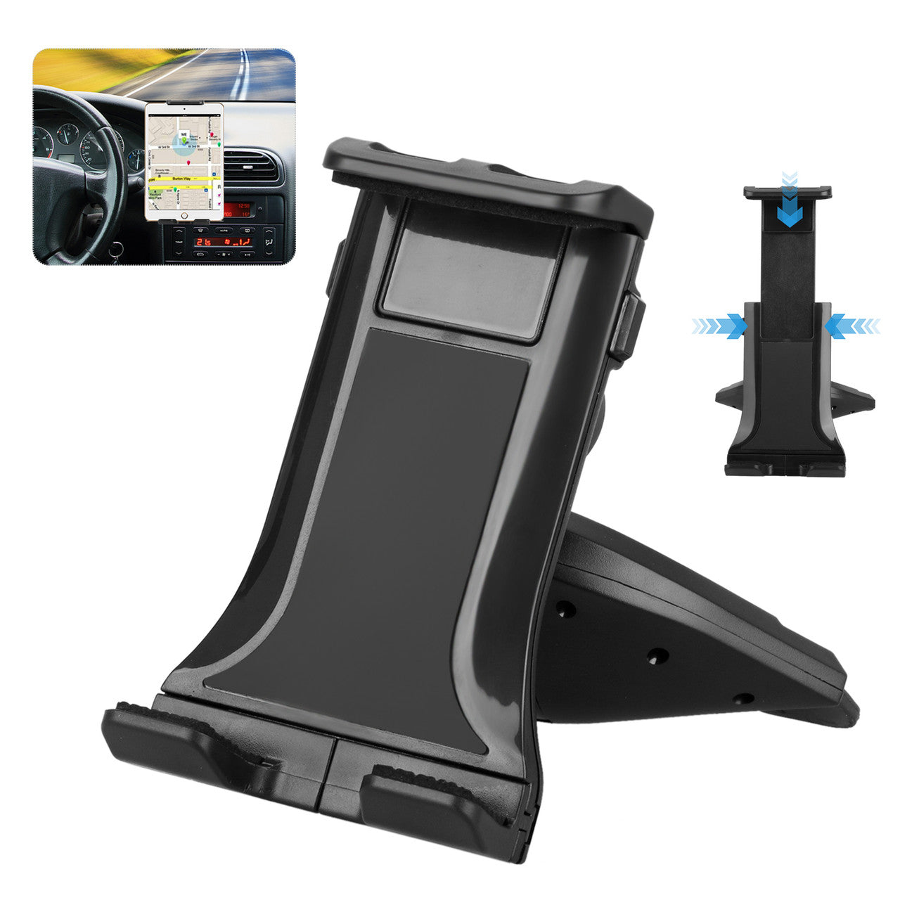 Universal Car CD Slot Mount, Adjustable Tablet Phone Mount Holder for 7"-12" Devices iPad 2/3/4/5, Samsung Galaxy Tab 3/4/A/S, Garmin GPS, Other Table Device