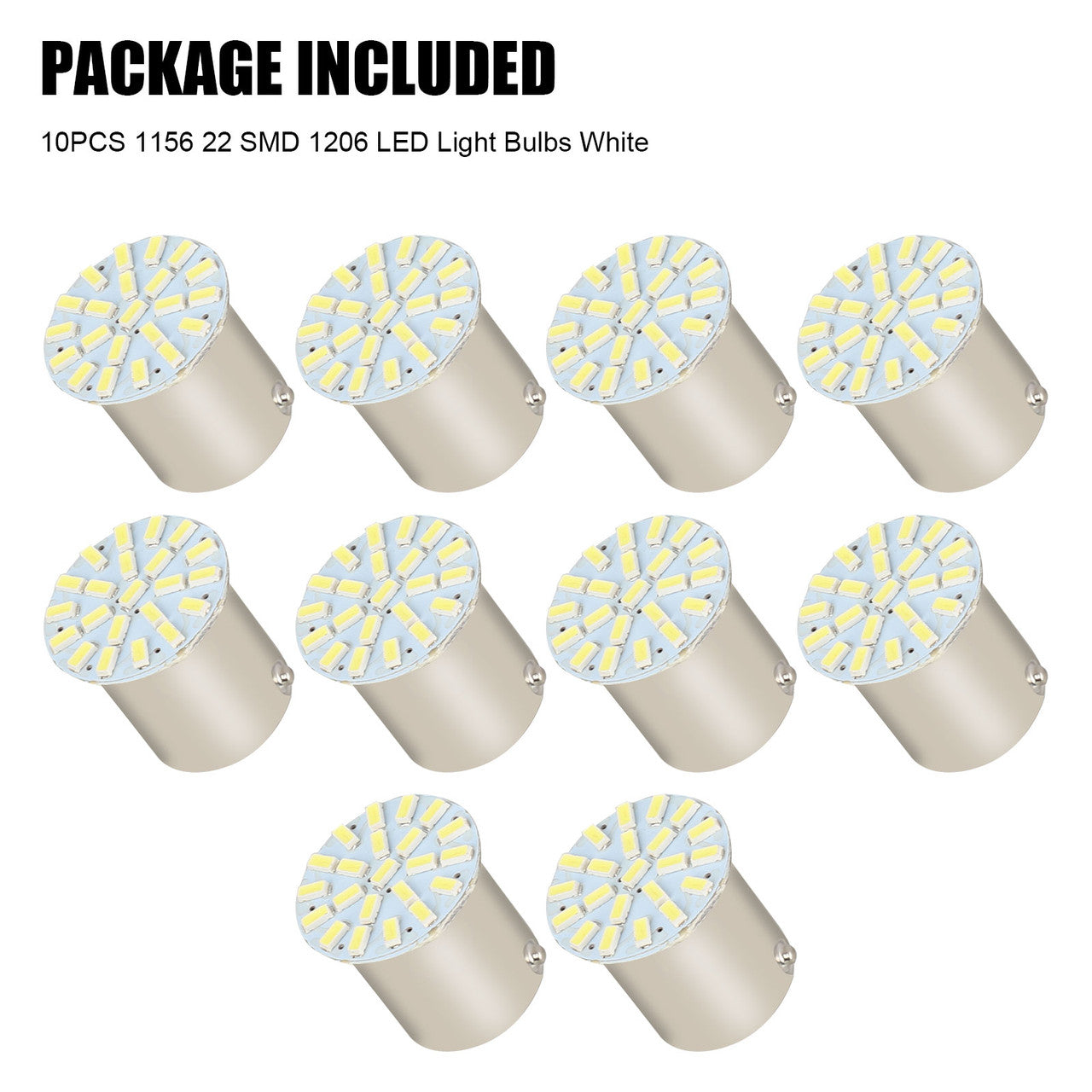 Super Bright 1156 1141 1003 LED Light Bulb, 1156 1073 BA15S 12SMD Xenon White Light Bulb for RV Camper Car Replacement. 10Pcs
