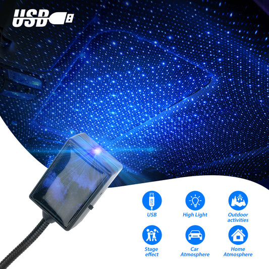 USB Star Projector LED Light Ambient Starry Night Sky Atmosphere Car Interior