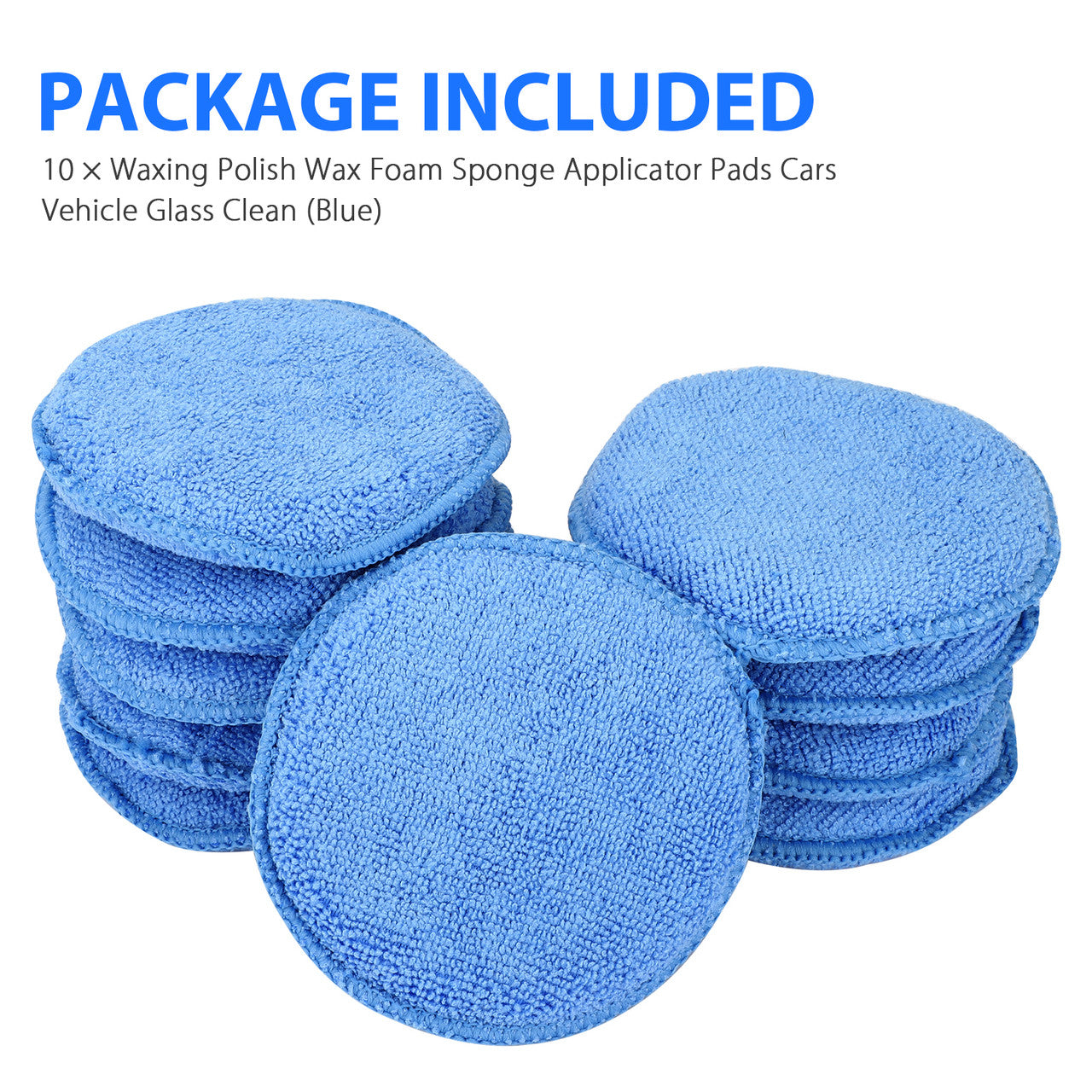 10Pcs 5" Car Wax Foam Sponge Applicator, Microfiber Applicator Cleaning Pads Car Detailing Tool for Waxing, Car Wash Cleaning Supplies for Car Interior Desk, Leather Seats, Bumpers