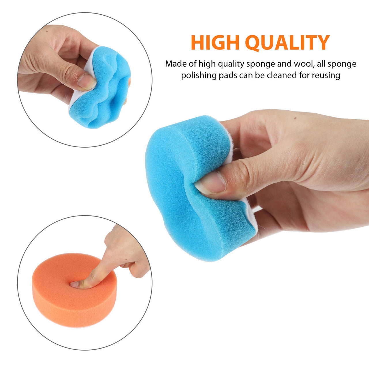 31Pcs 3 Inch Car Polishing & Buffing Sponge Pads Kit, Wool Bonnet Sponge Pad for Household Electric Drill and Auto Polisher with M14 Drill Adapter for Washing Cleaning Waxing Dusting Sealing Glaze