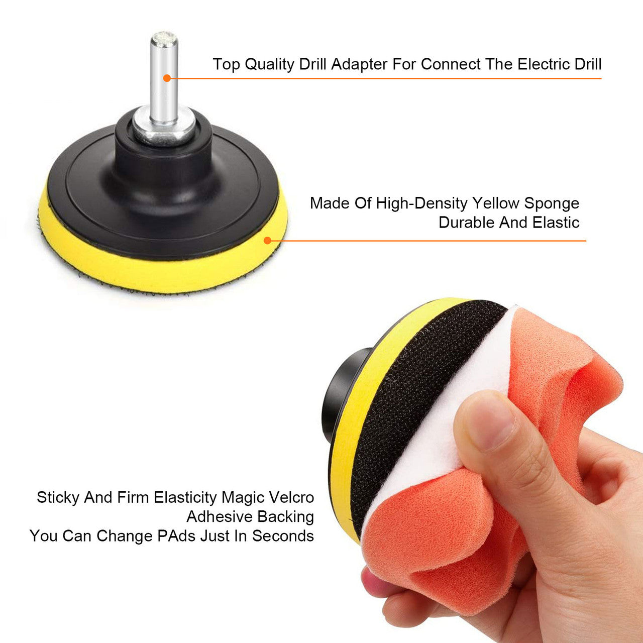 31Pcs 3 Inch Car Polishing & Buffing Sponge Pads Kit, Wool Bonnet Sponge Pad for Household Electric Drill and Auto Polisher with M14 Drill Adapter for Washing Cleaning Waxing Dusting Sealing Glaze