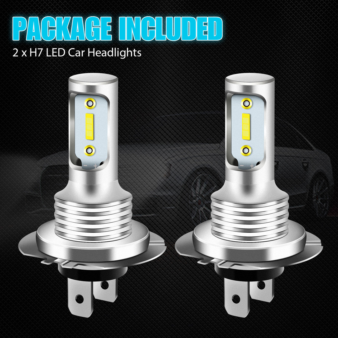 2Pcs H7 LED Headlight Bulb, H7 LED Car Headlights Fog Lights 55W High Power 8000LM, Extremely Bright 6000K Cool White, Waterproof LED H7 Lights for Fog Lights Driving Light Daytime Running Light
