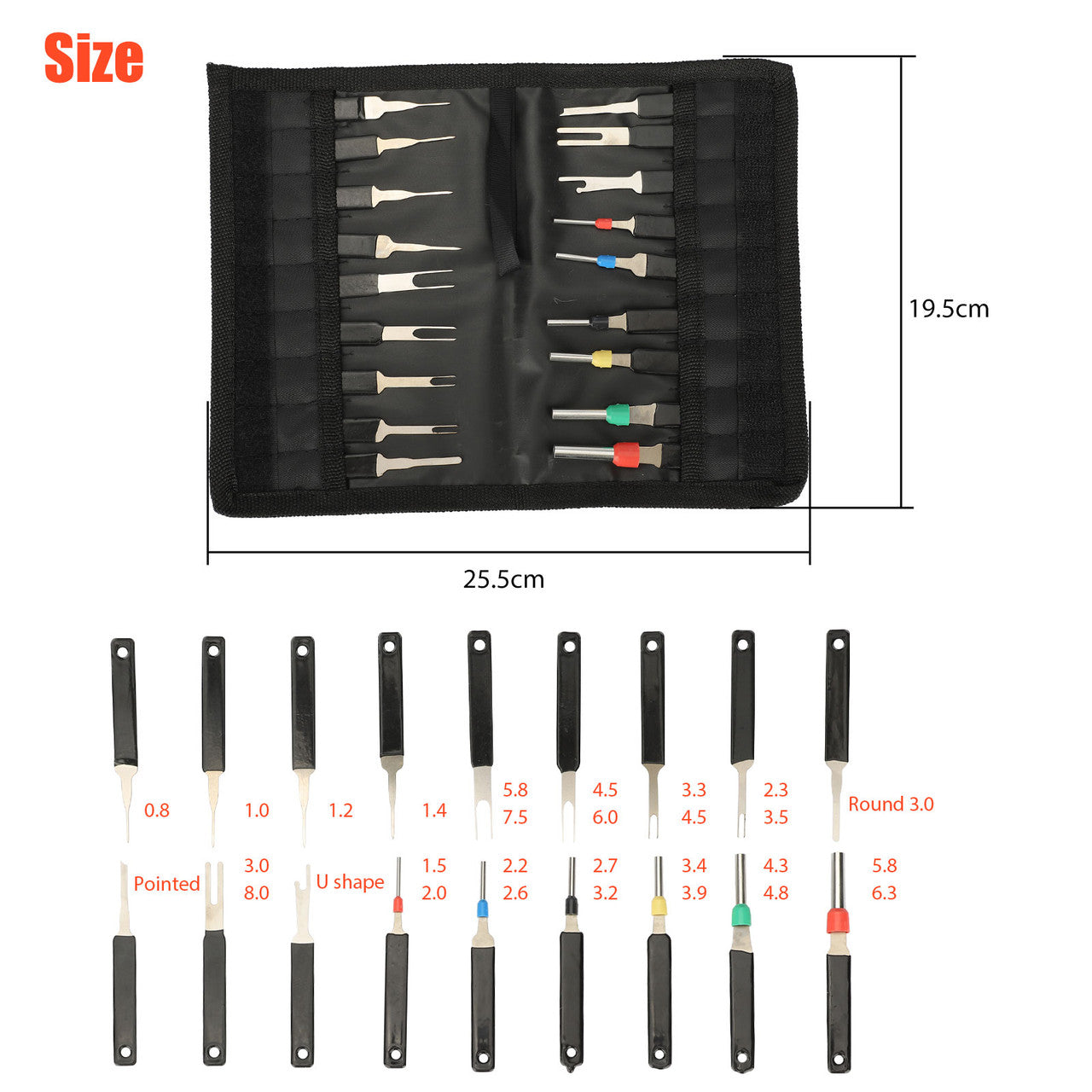 Automotive Electrical Connector Wire Terminal Removal Kit Set for Cars, 18Pc