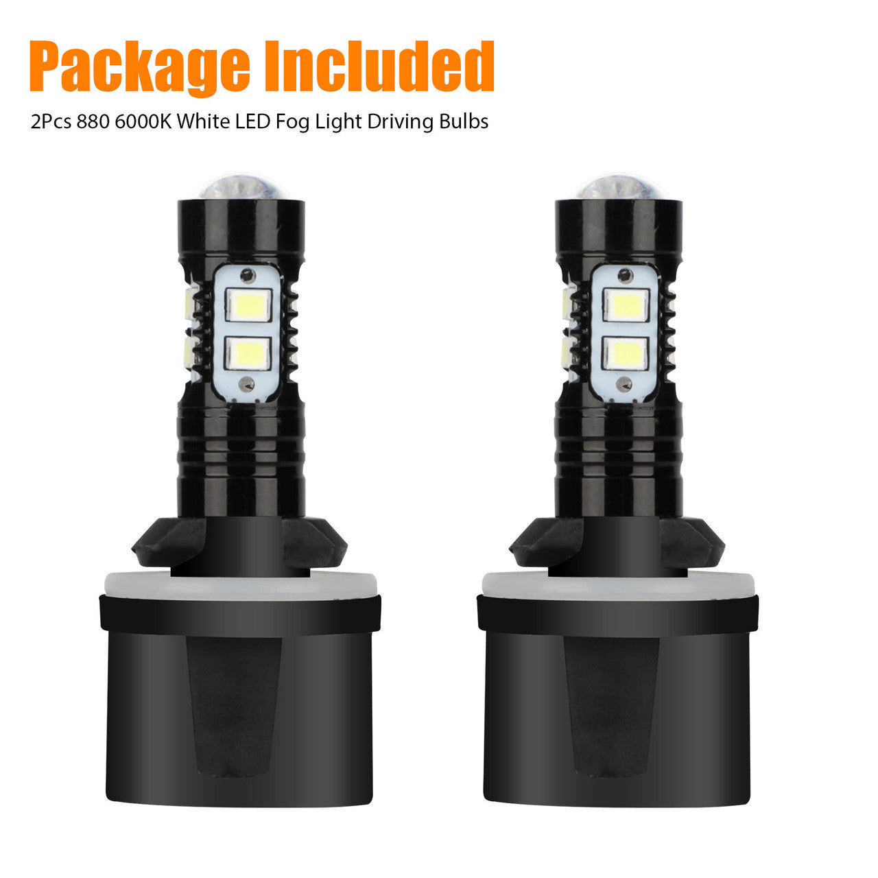 2Pcs 880 LED Fog Light Bulbs, 889 892 893 LED Daytime Running Lights Fog Lights, Super Light 1200LM 110W, 6000K White, 360° Beam Angle, Waterproof LED Fog Light Bulbs Fits for 12-24V Vehicles