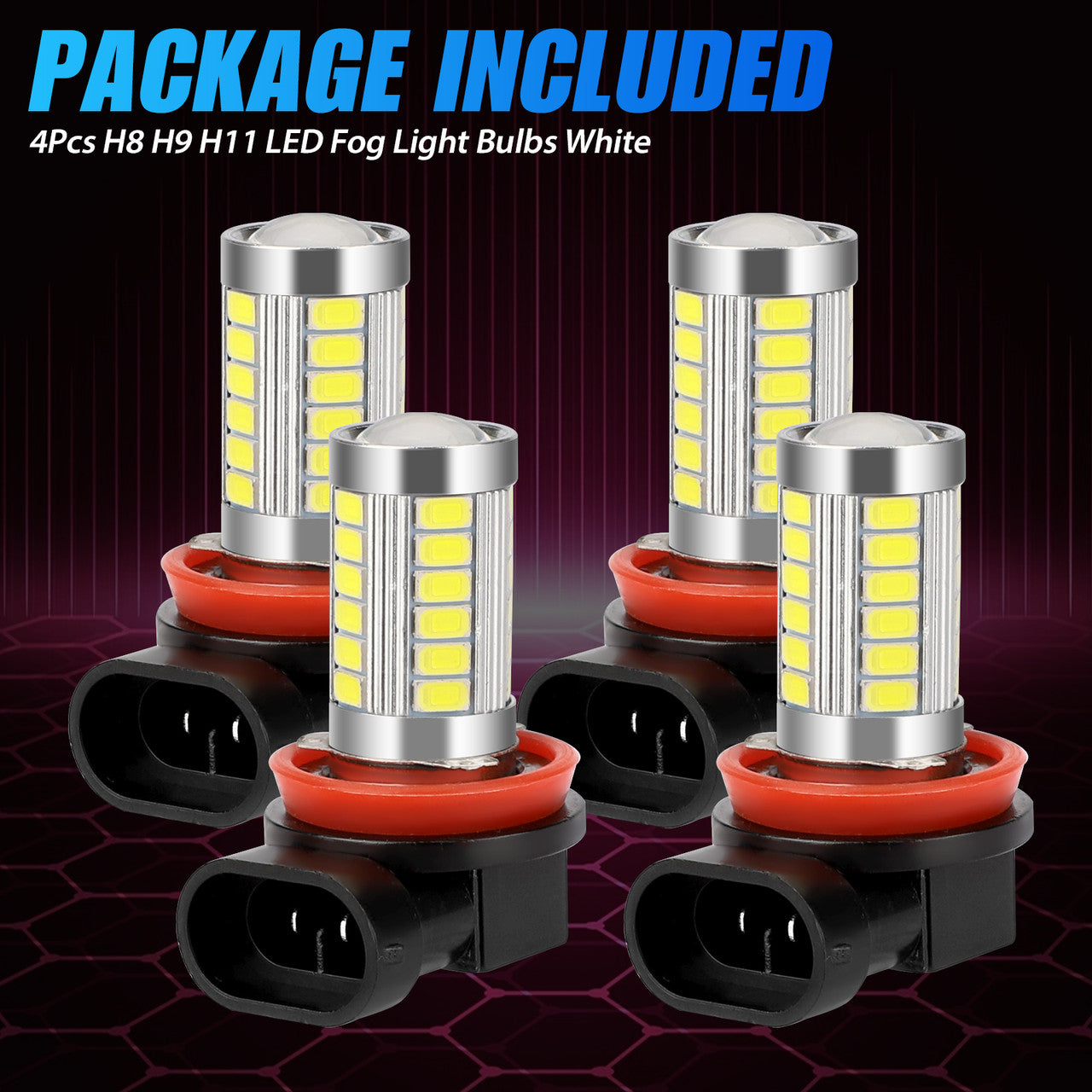 LED High/Low Beam Headlight Bulb Kit, Xenon White, 4pcs