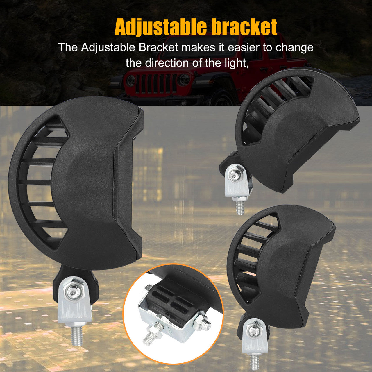 Tri-Row LED Work Light Bar for Truck, ATV, etc, 200W Driving Pods