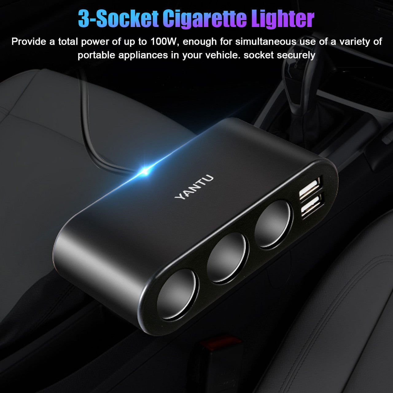 Car Cigarette Lighter USB Voltmeter Phone Device Charger