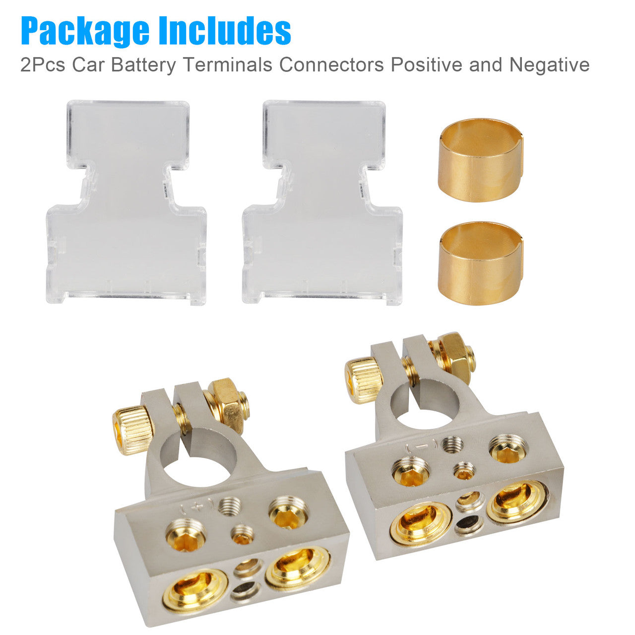 Dual Gauge Battery Terminals, 2Pcs