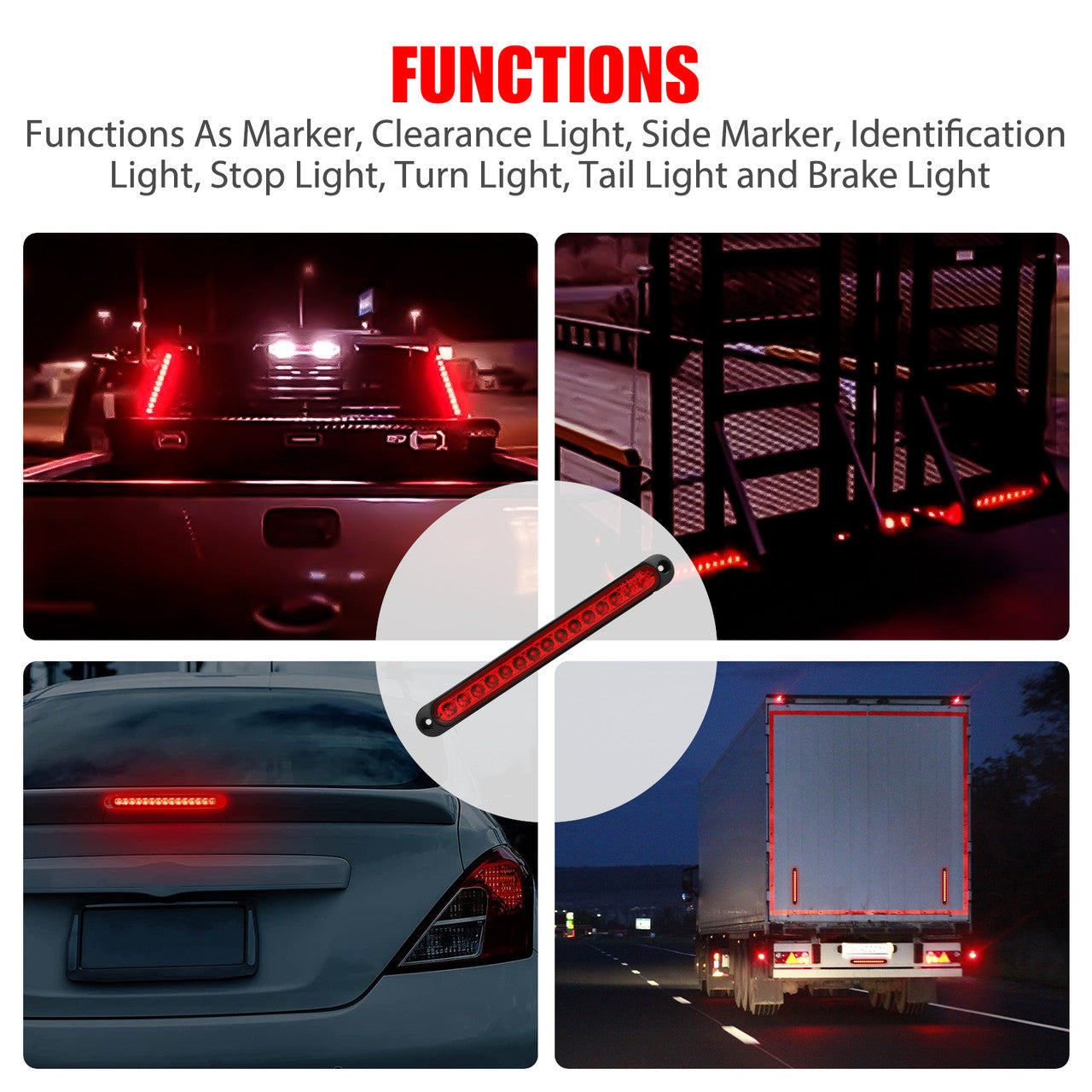 Brake Tail Light Truck Tail Light, Compatible with Automotive Vehicles
