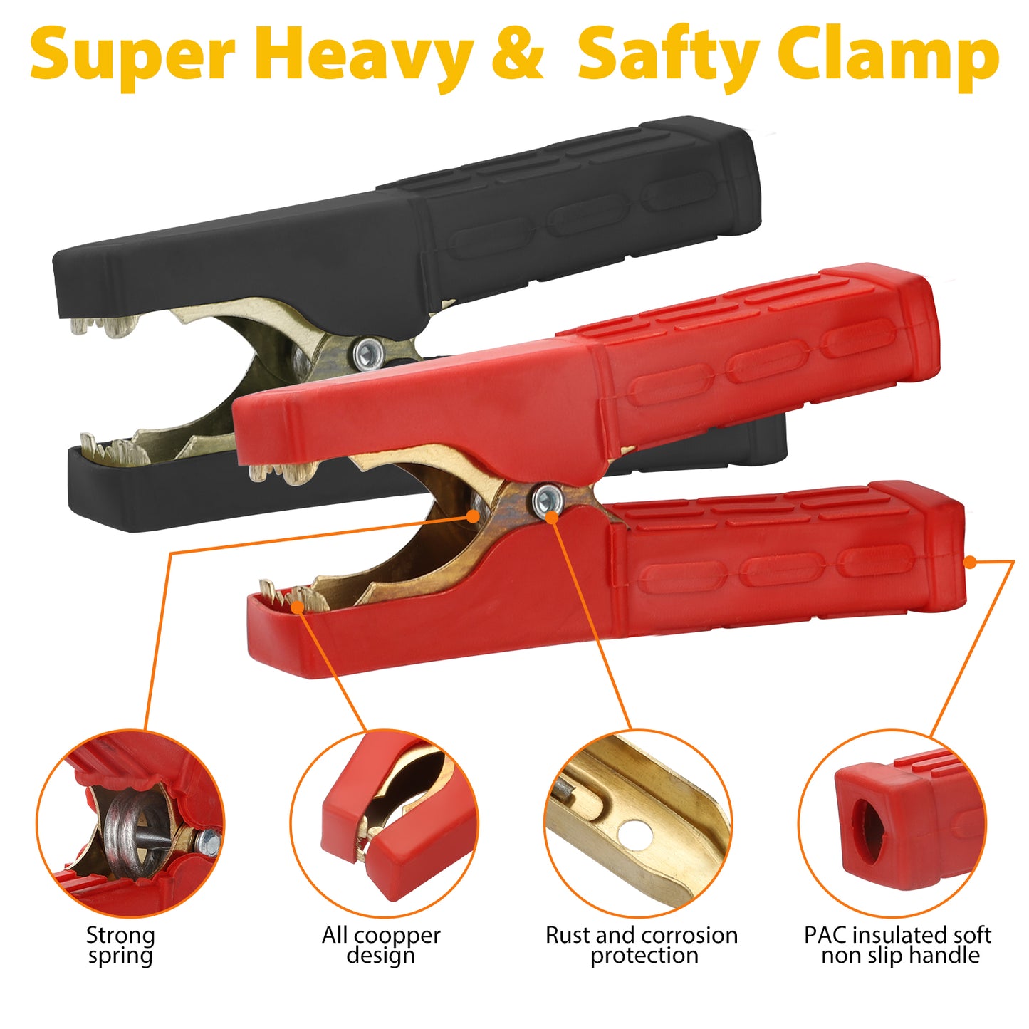 2pcs Battery jumper cable clamps