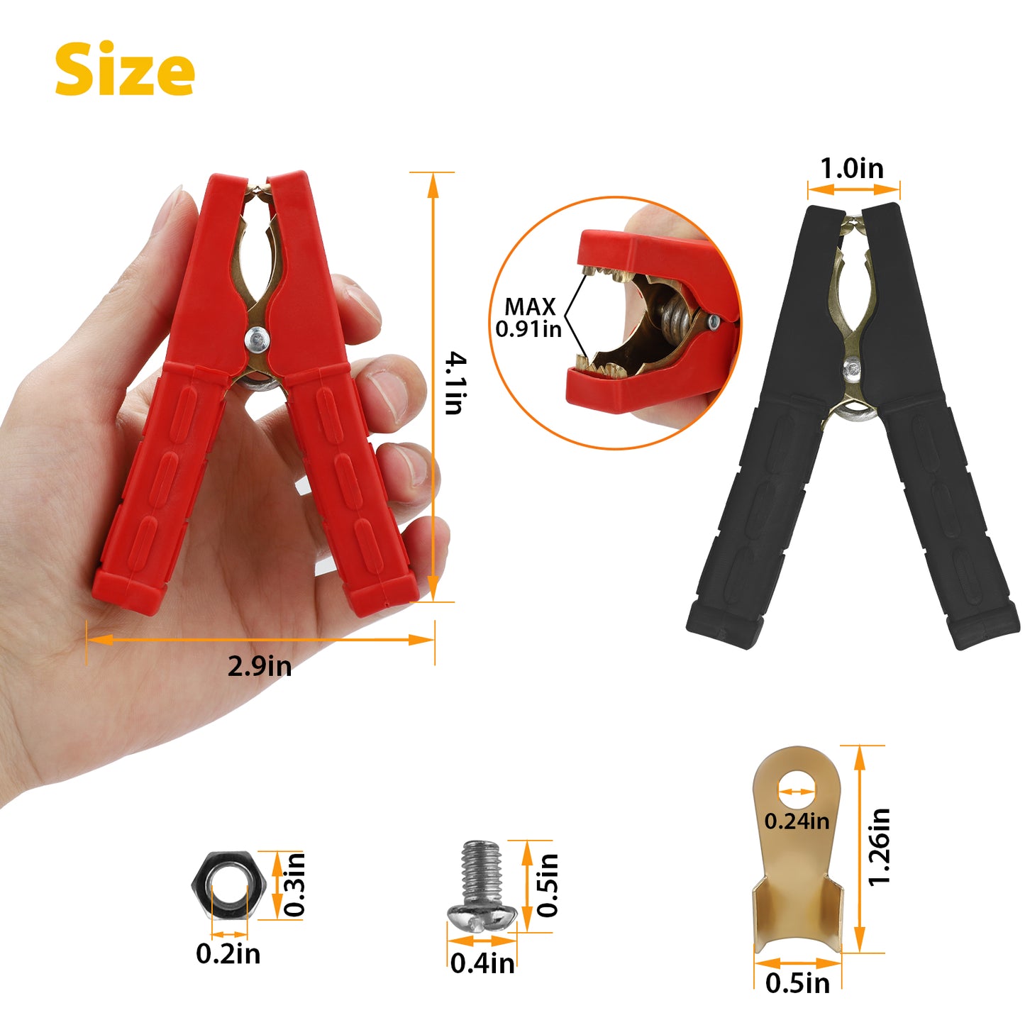 2pcs Battery jumper cable clamps