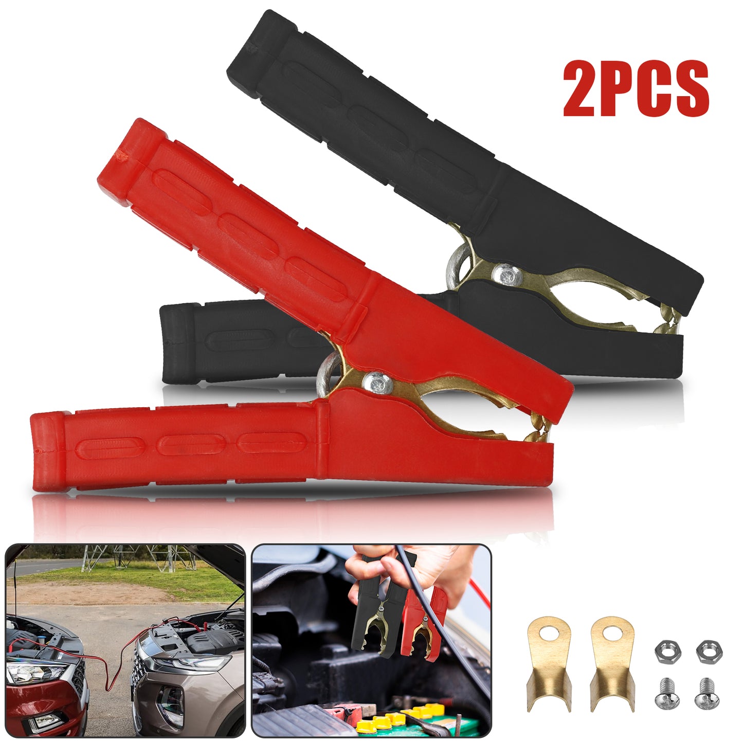 2pcs Battery jumper cable clamps