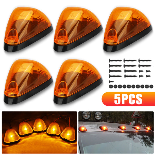 5pcs Amber Cab Roof Marker Lights - Enhanced Visibility for Ford Trucks
