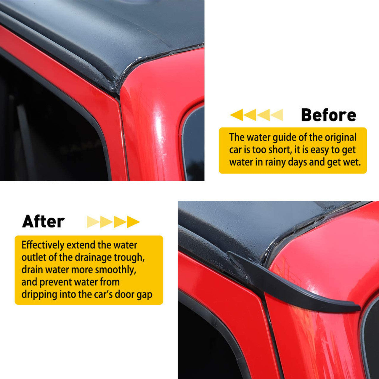 Water Rain Diverters that are Resistant to High Temperatures and Rain, Suitable for Jeep