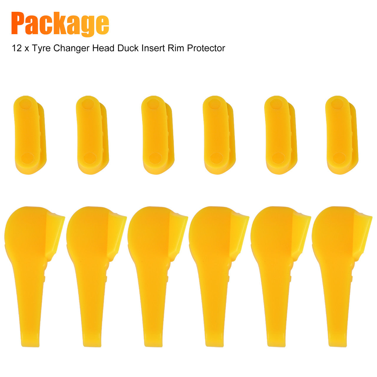 12 Packs Tire Mount Demount Duck Head Insert Rim Protector - Tire Changer Part Insert Rim Protector Tire Wheel Repair Tools (Yellow)