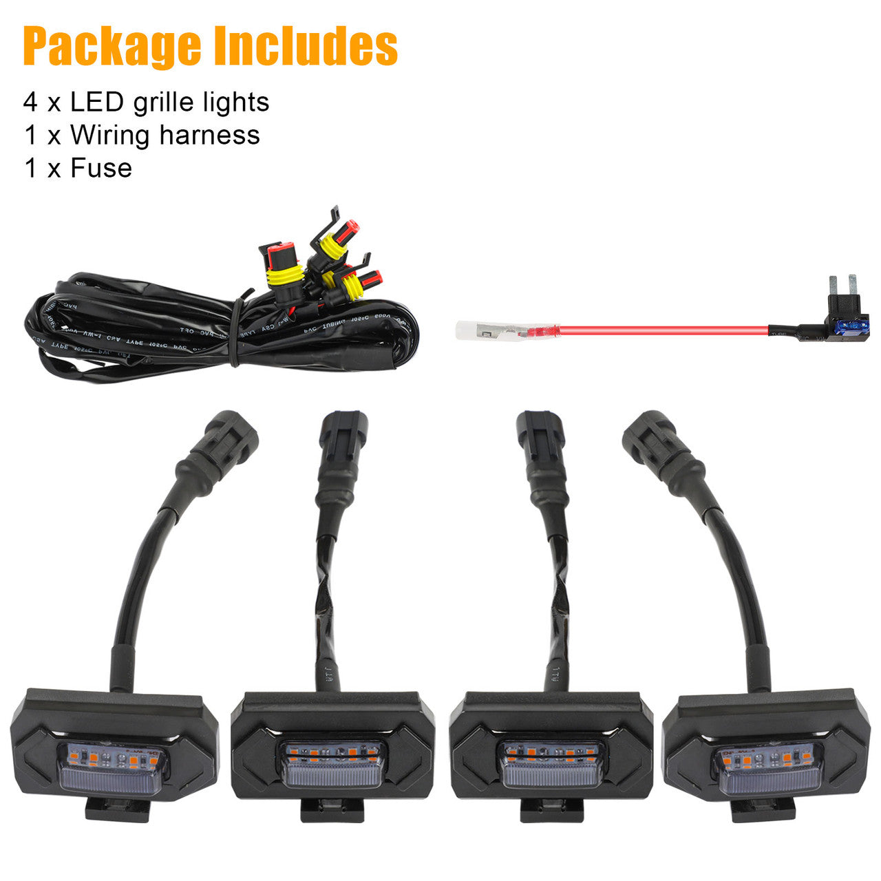 4 Packs Amber LED Grille Lights - Front Marker Lights fit for Toyota Trucks SUV 2020 2021 2022 Tacoma Trd Off Road and Trd Sport