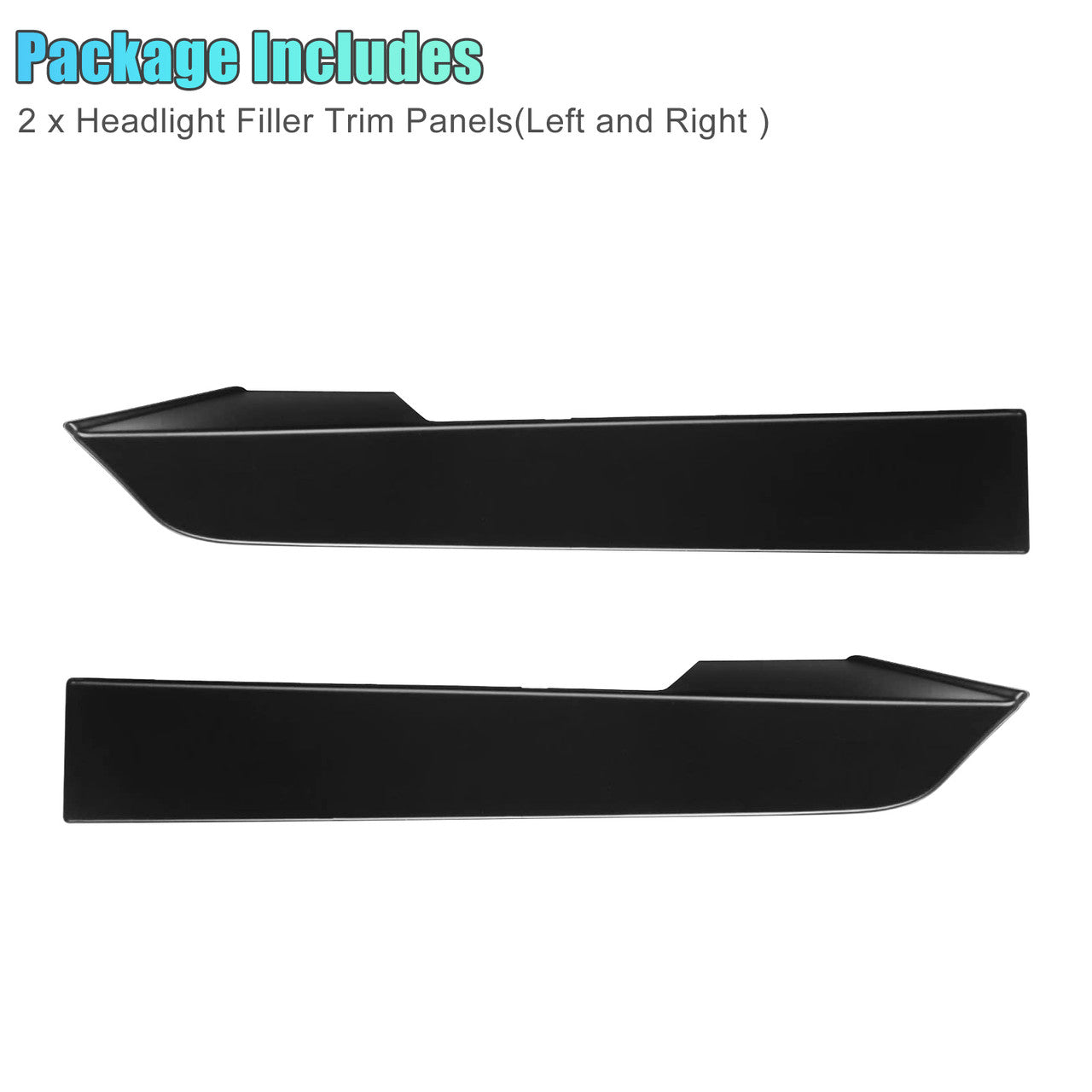 Front Bumper Grille Headlight Filler Trim - Compatible with Toyota Tacoma 2012-2014 (Black)