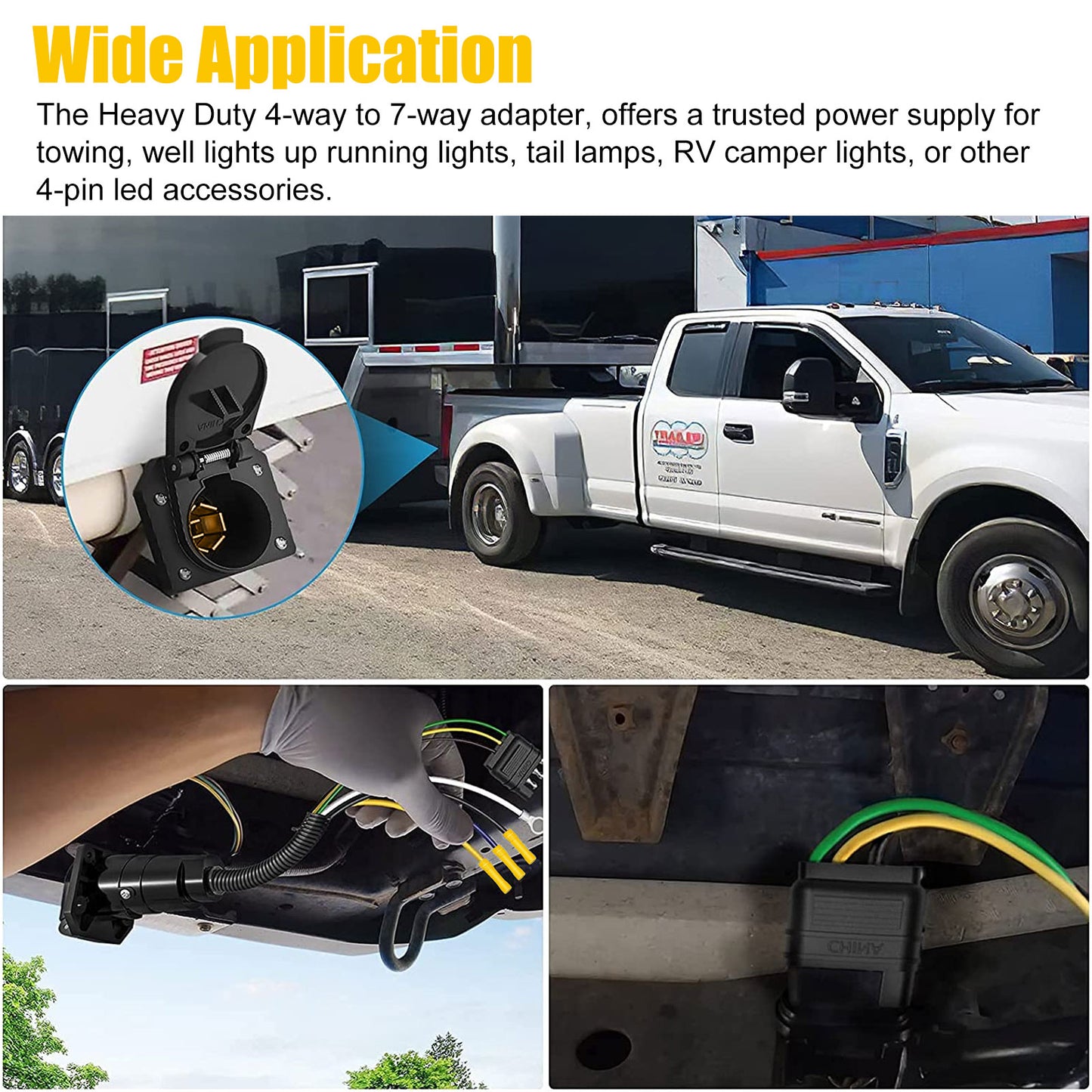 7-Way RV-Style Trailer Plug AdapterConnector