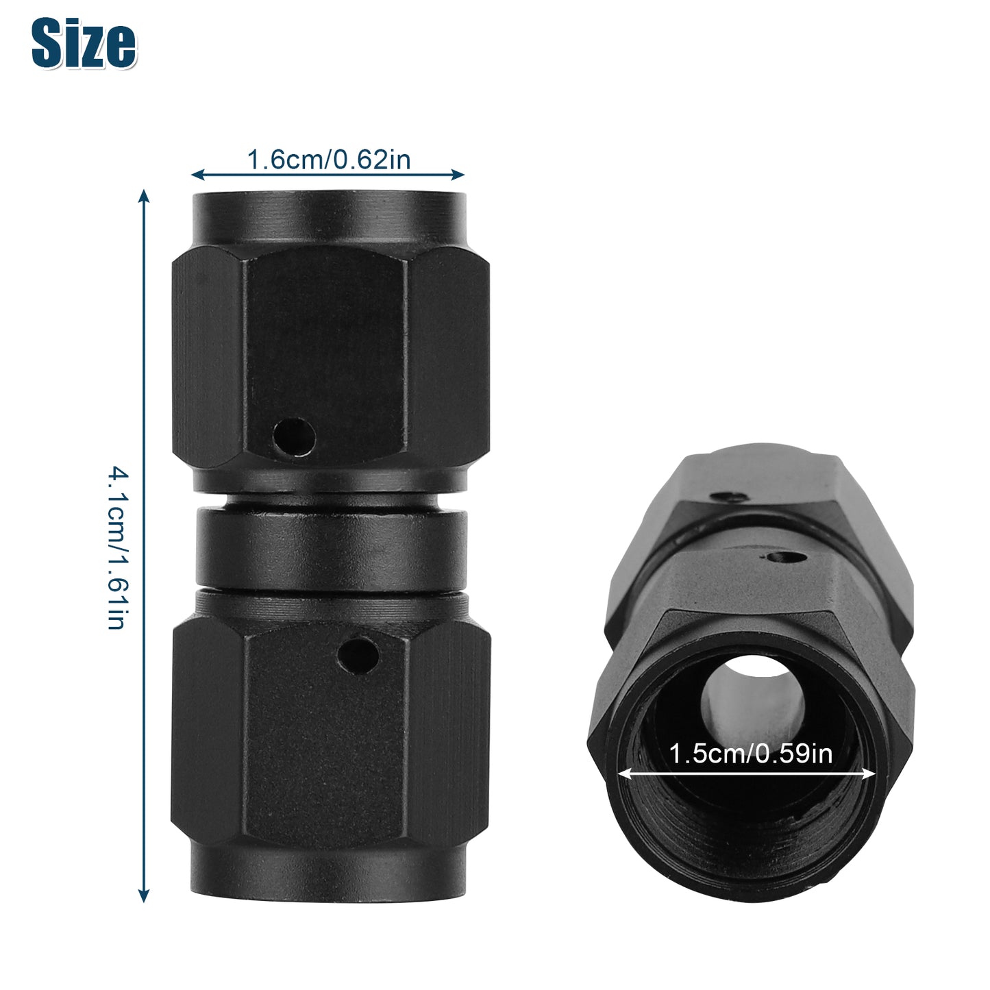 4PCS 6AN Female to 6AN Female Coupler Straight Swivel Fittings Connector