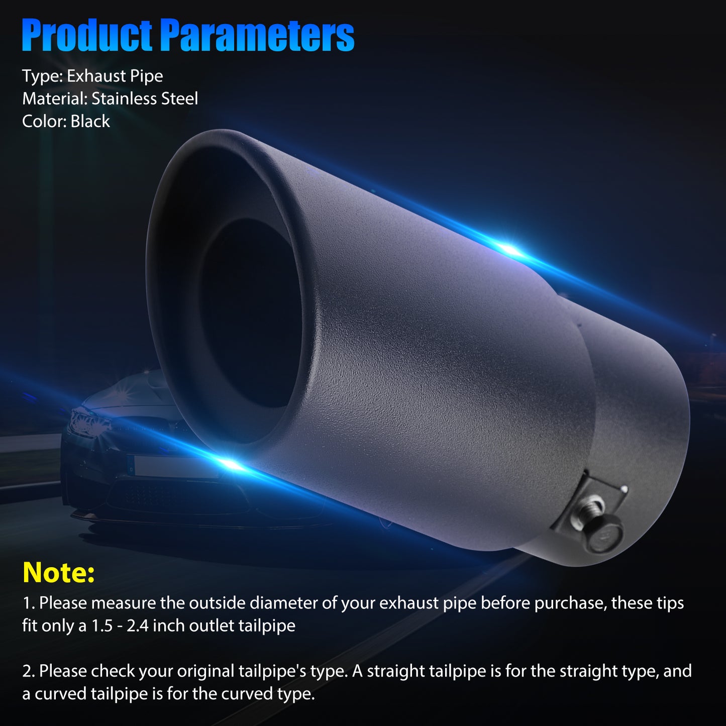 Car Rear Dual Exhaust Muffler Tail Pipes