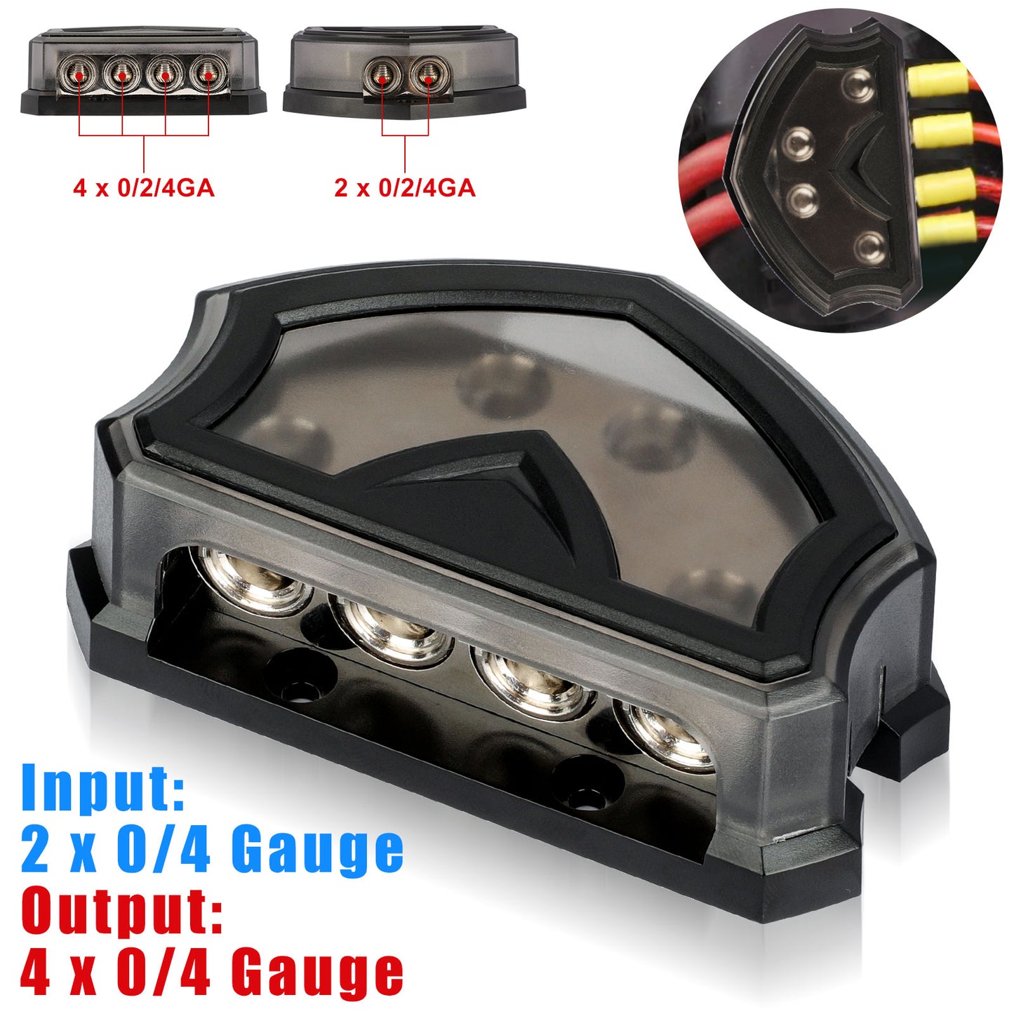 4 Way Car Audio Power Distribution Block