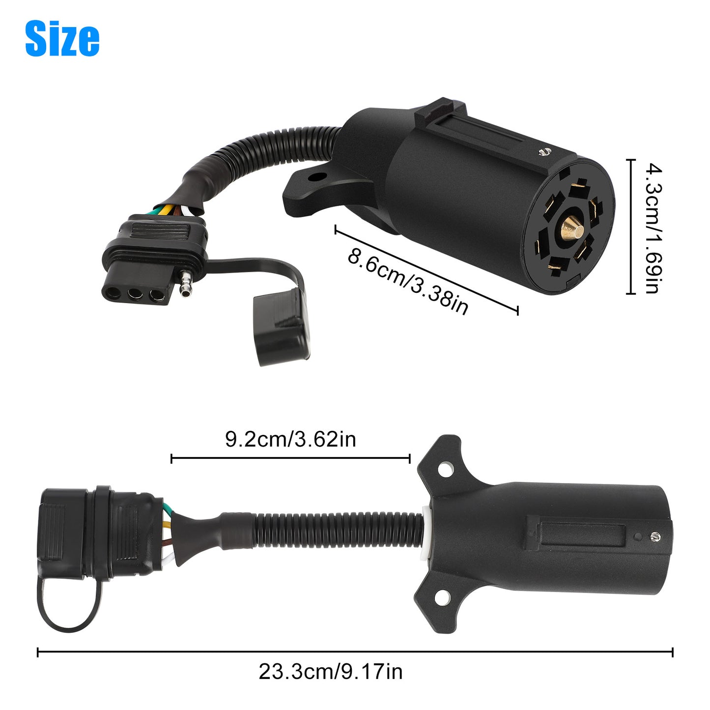 Trailer Adapter - 7-Pin to 4-Pin, Seamless Integration, Robust Construction