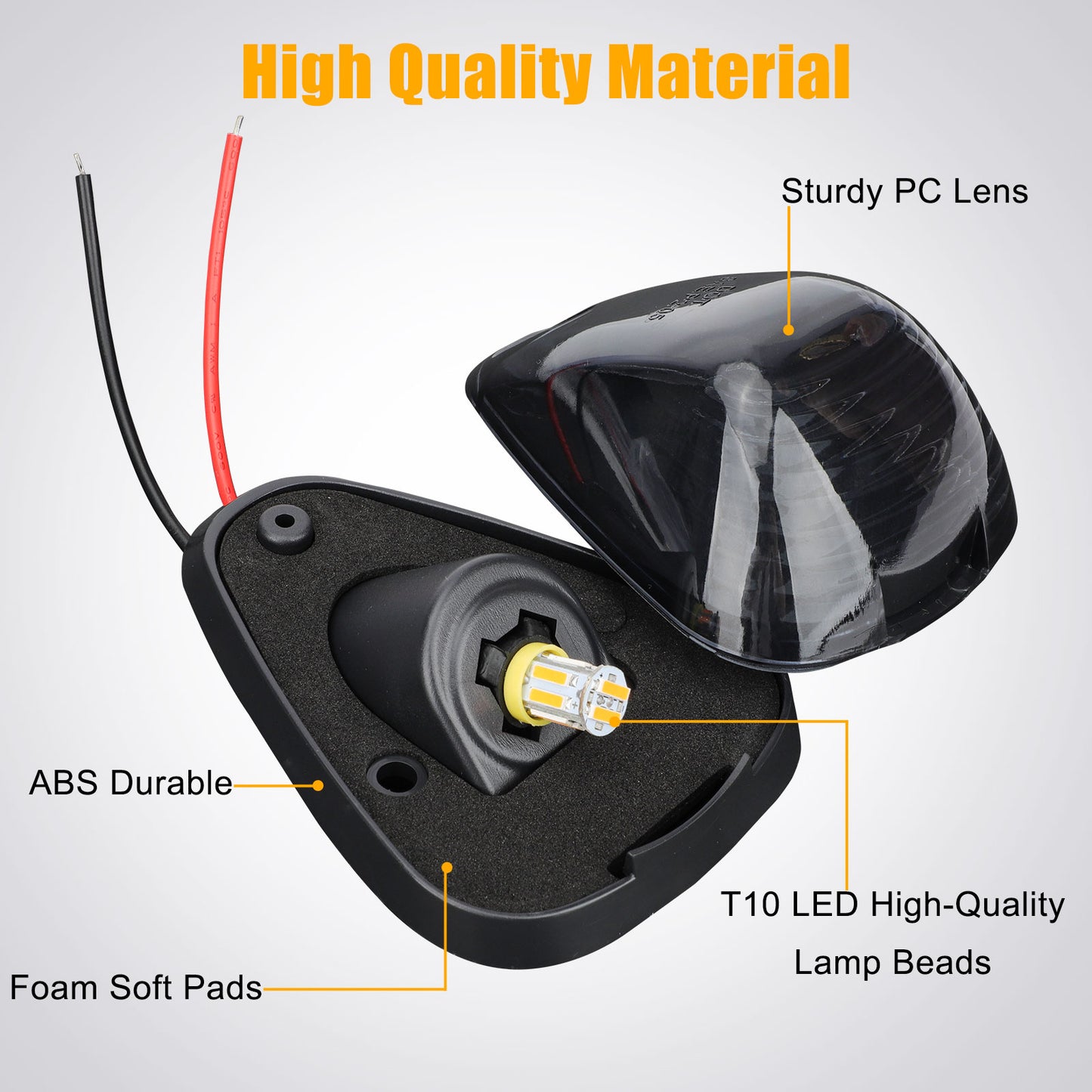 5PCS LED Cab Roof Marker Lights - T10 LED Bulb,Smoked LED Marker Lamps Kit Compatible with 1999-2016 Ford