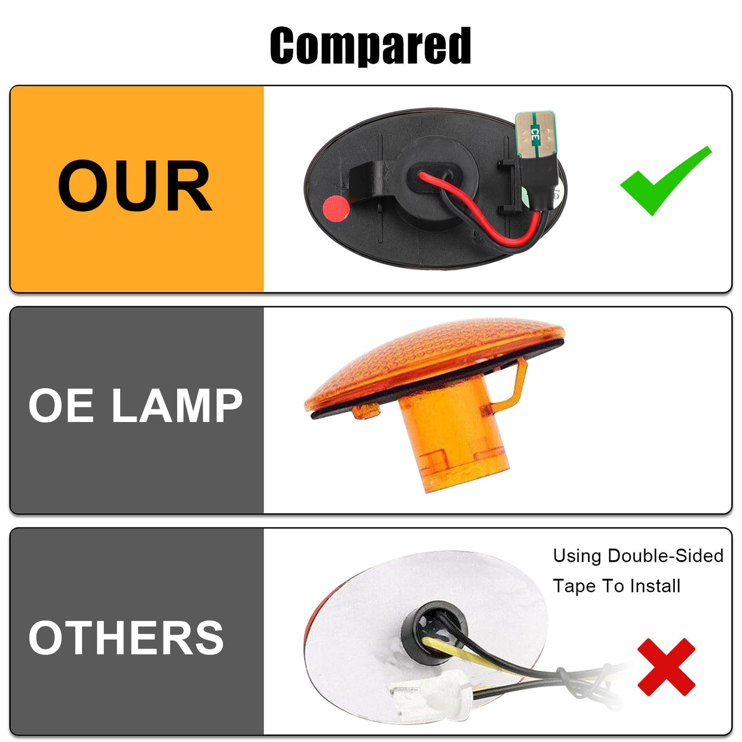 4X Smoked Red/Amber LED Dually Bed Fender Marker Lights for 99-10 Ford F350 F450