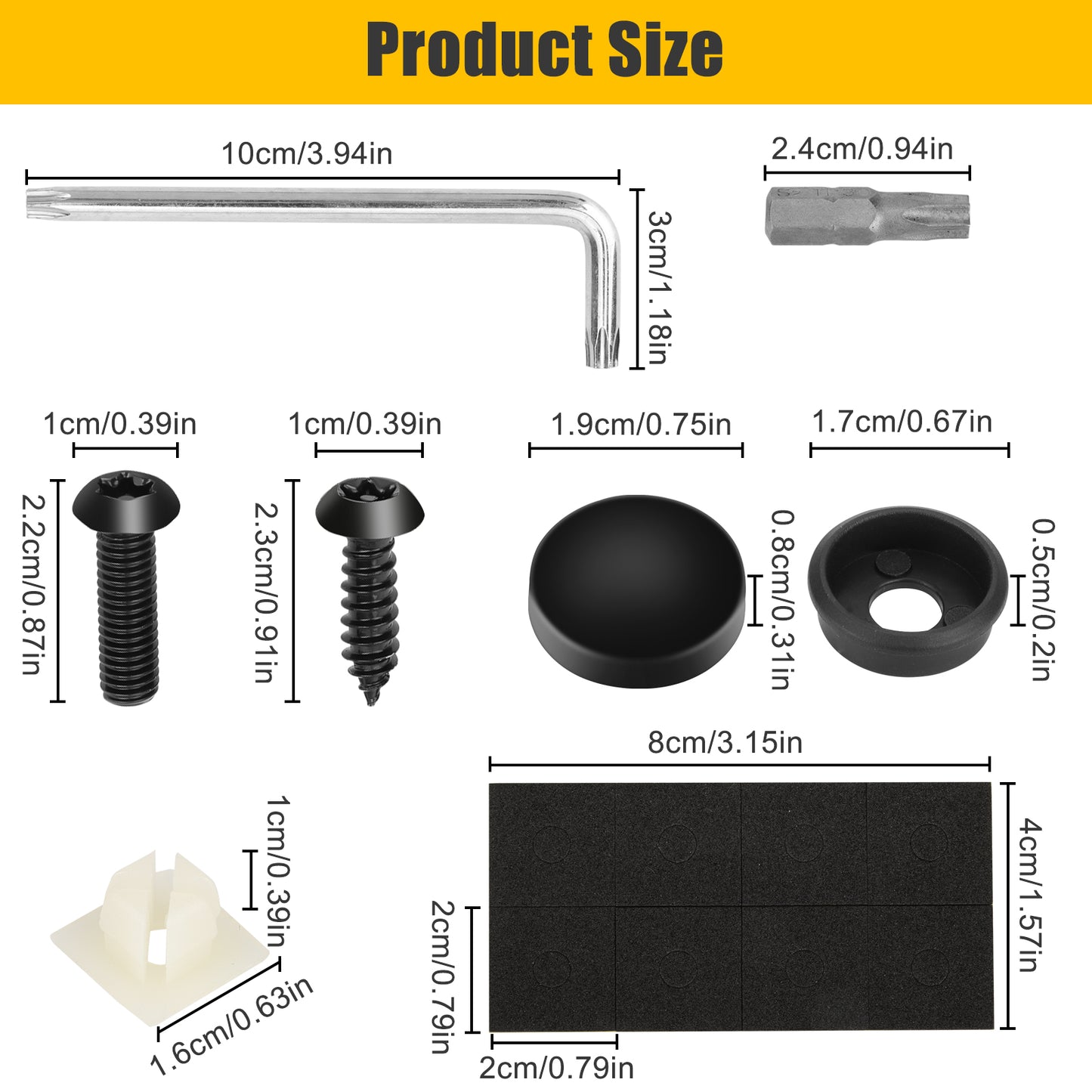 8Pcs License Plate Screw Set - Stainless Steel Anti-Tamper Screws Car License Plate Bolts Frame Screws for Car License
