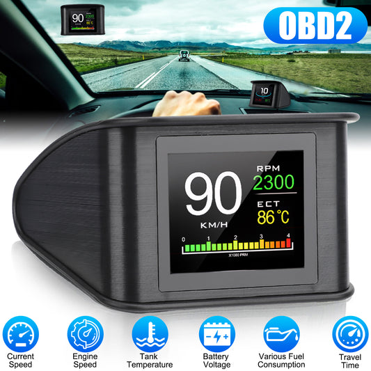 P10 Digital GPS Head Up Display Speedometer - Car LCD Screen Digital Speed Reminder Alarm Driving Time Distance Display Car Accessories
