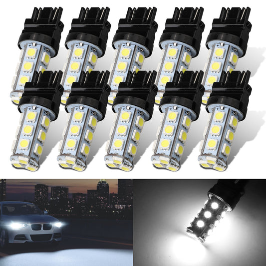 3157 3156 LED Bulbs, 5050 18SMD Super Bright 3157 Car Light Bulb Replacement for Backup Reverse Lights, Tail Brake Lights, Turn Signal Lights, White (10 Pcs)