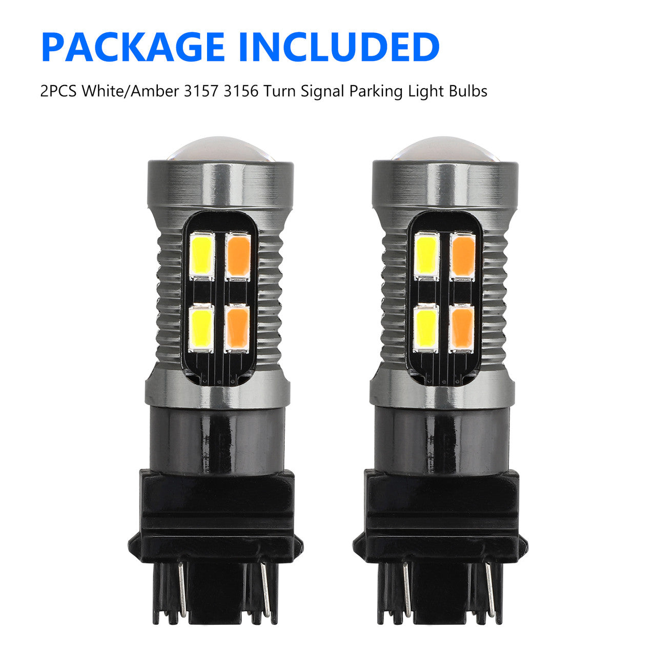 Switchback LED Turn Signal Parking Light Bulbs, White/Amber, 2Pcs