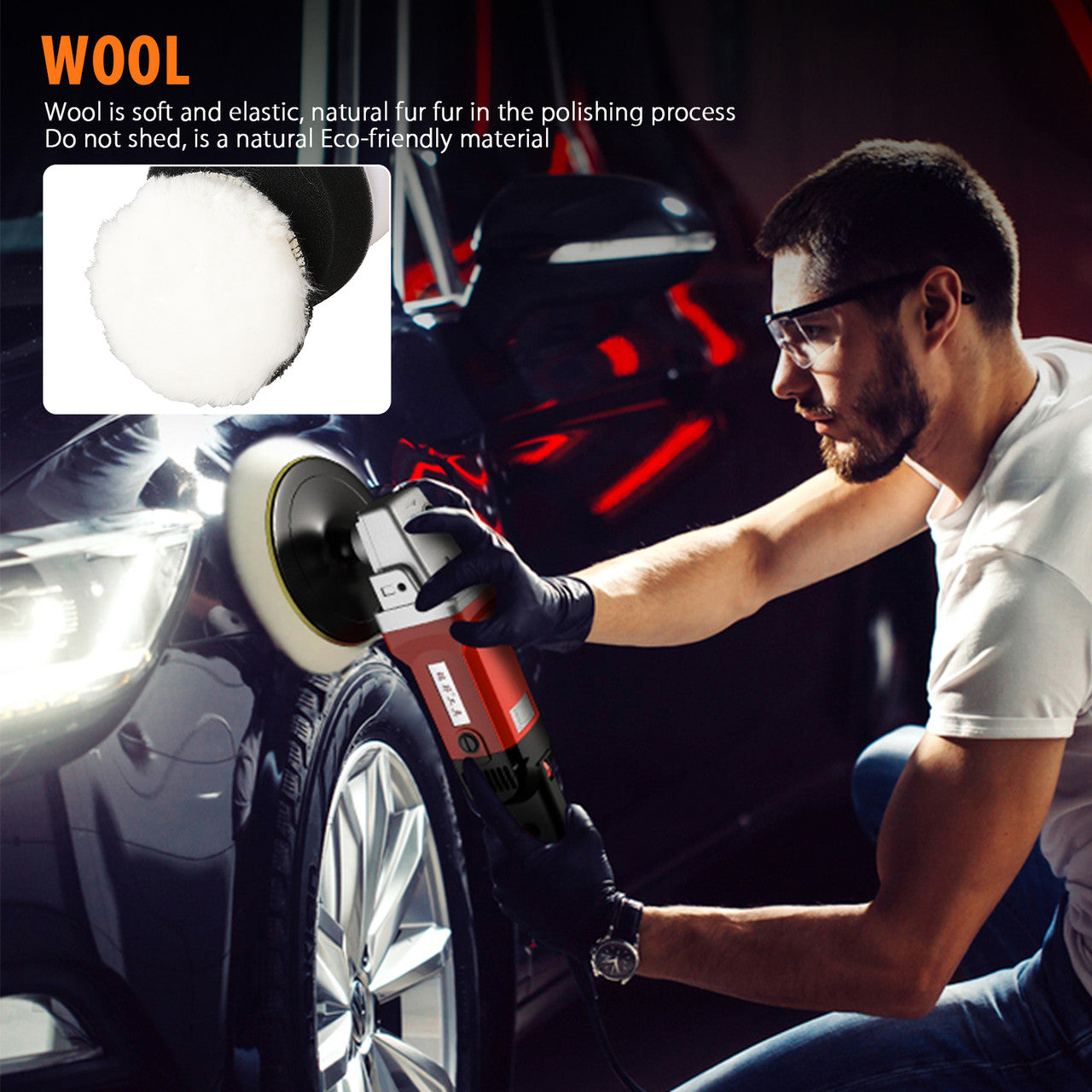 3"/80mm Compound Drill Buffing Sponge Pads Kit for Car Sanding, Polishing, Waxing, Sealing Glaze (9 Polishing Pads+1 Woolen Buffer+1 Thread Drill Adapter with Shank), 11pcs