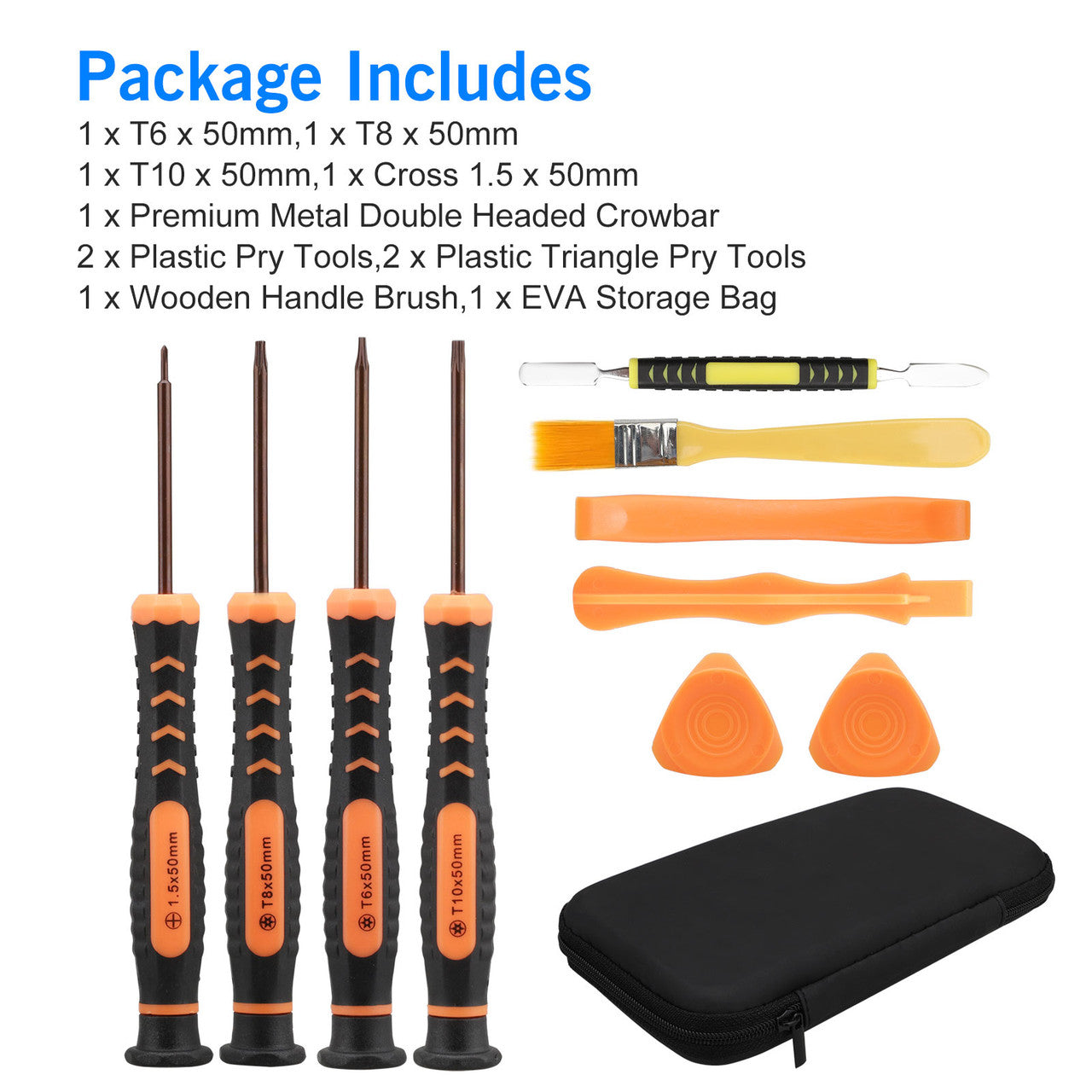 T6 T8 T10 Screwdriver Set, Xbox Repair Kit Fit for Xbox One Xbox 360 Controller and PS3 PS4 Controller w/Cross Screwdriver 1.5, 10 in 1