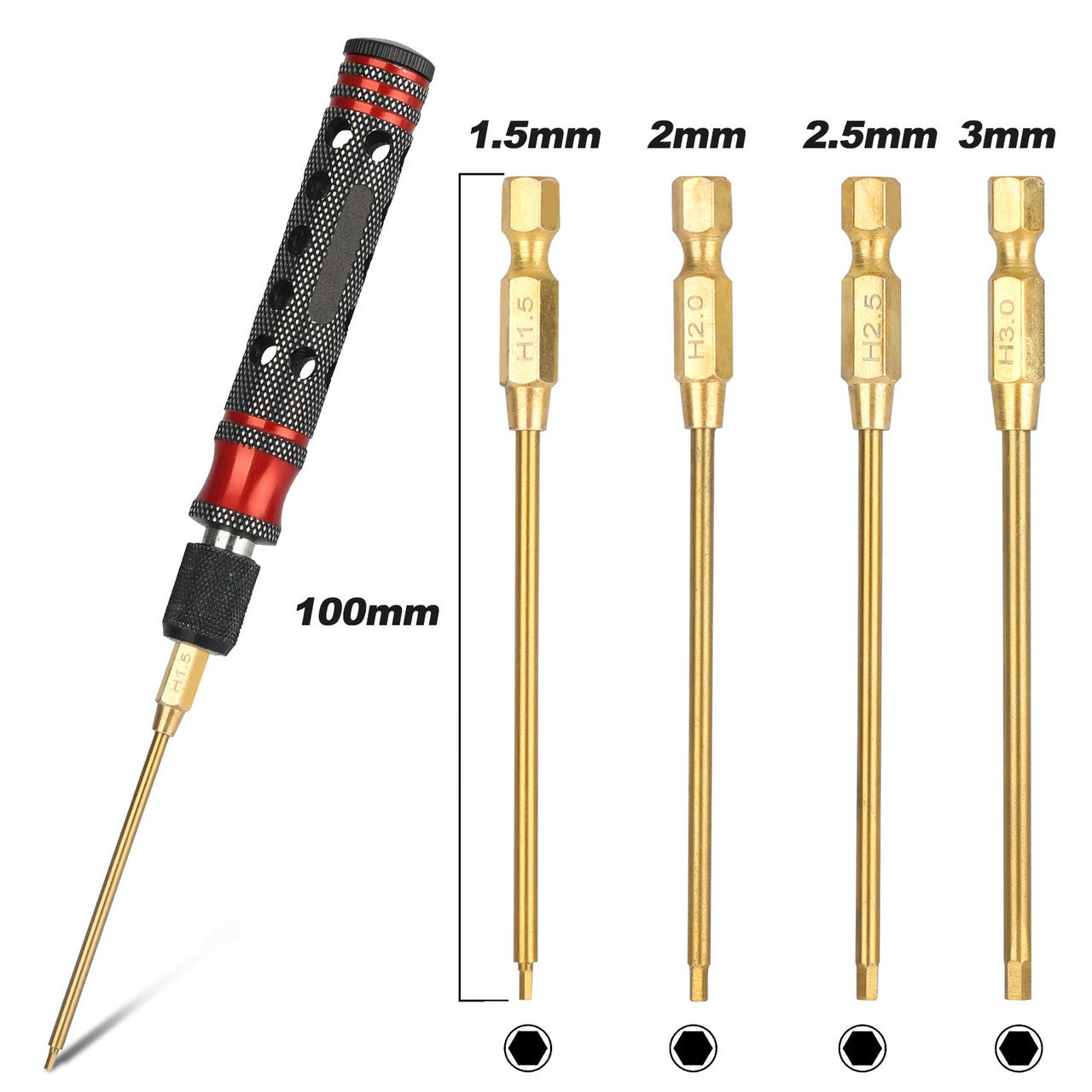 Magnetic Metric Hex Bit Set for Drill RC Tool