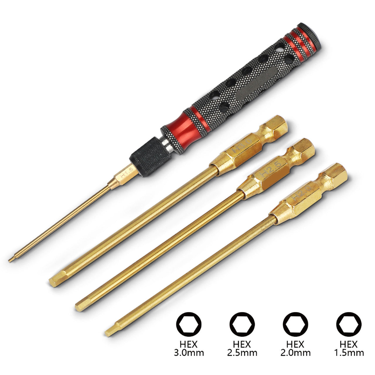 Magnetic Metric Hex Bit Set for Drill RC Tool