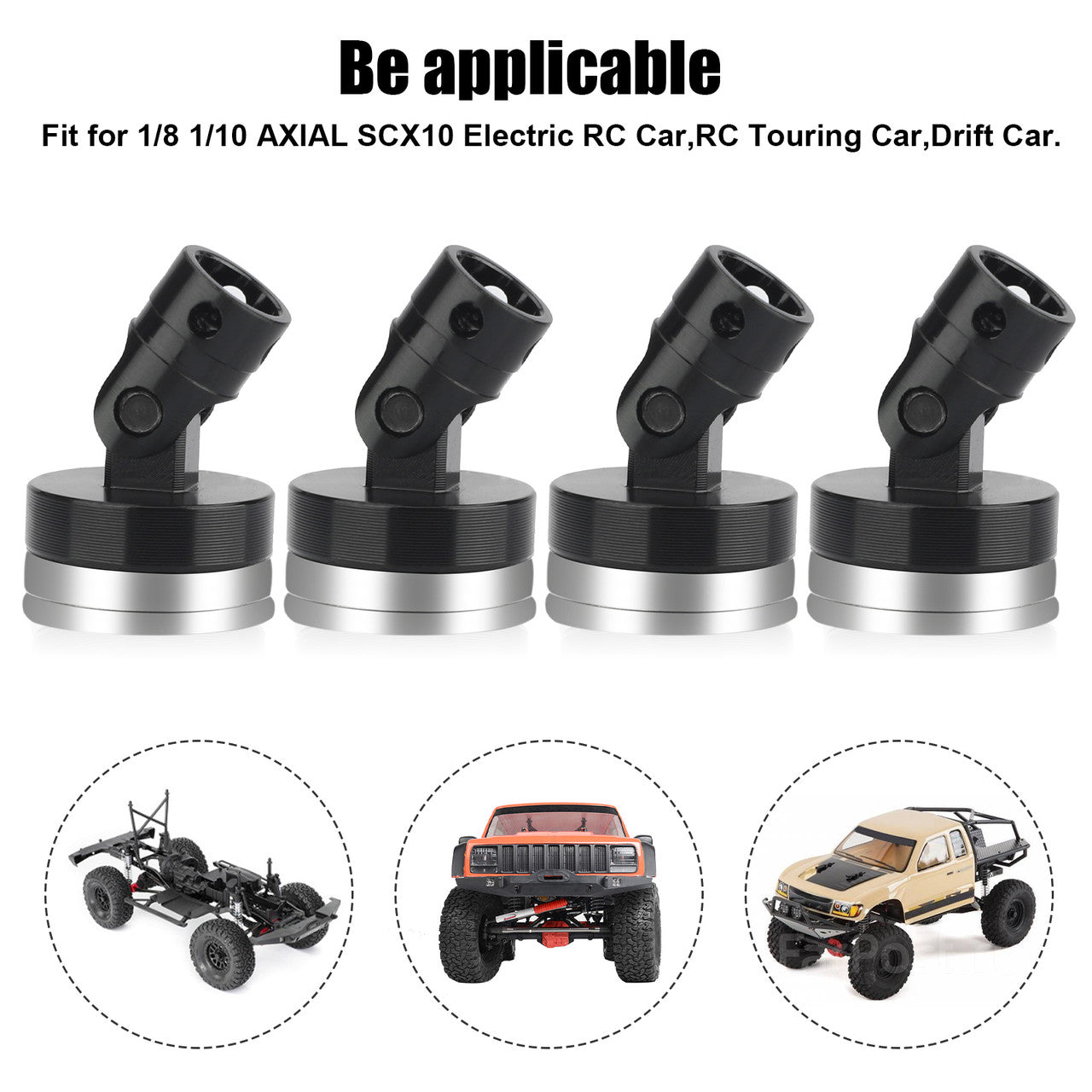 Magnetic Stealth Invisible Body Post for 1/8 1/10 AXIAL SCX10 Electric RC Car , 4 pcs