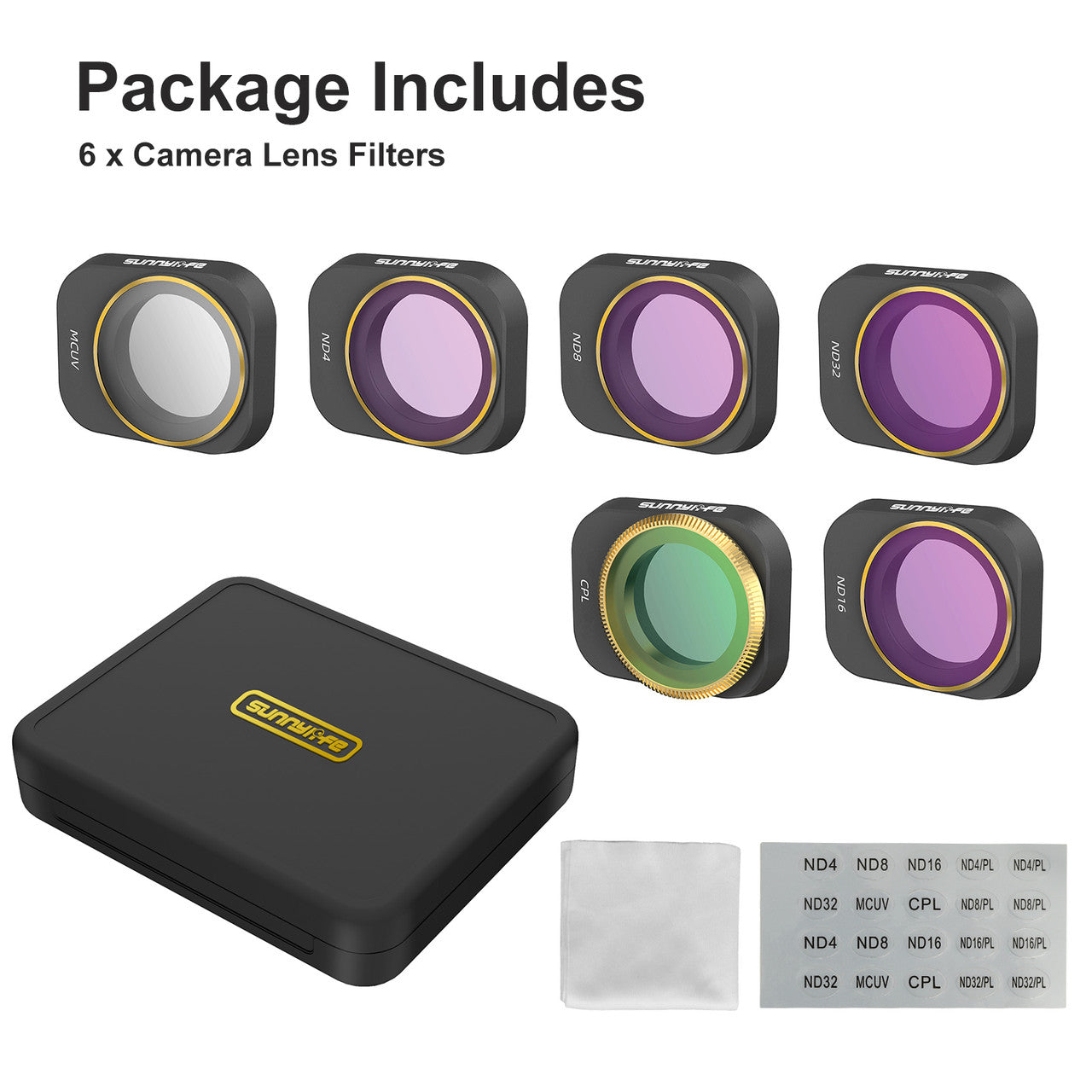 6 Packs Drone Camera Lens Filter Kit for DJI Mini 3 Pro-Drone Accessories Ultra-MCUV CPL PL ND4 ND8 ND16 ND32 (Hybrid Filter Set)