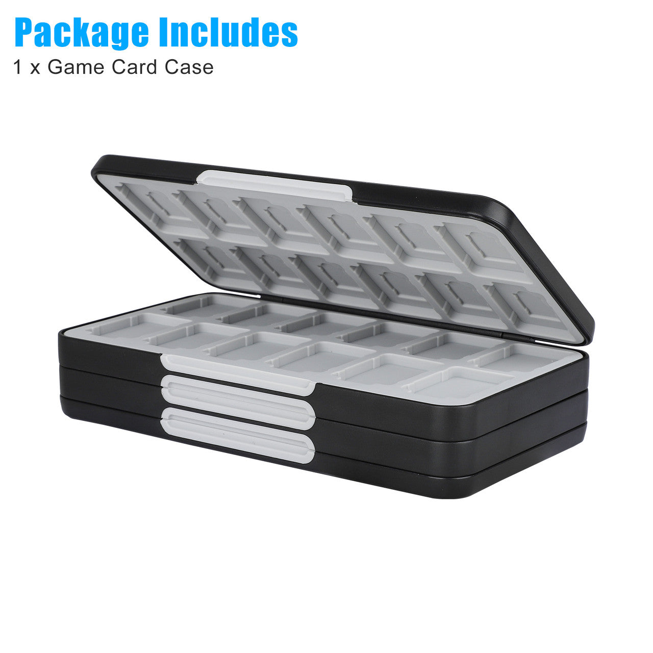 Game Card Case for Nintendo Switch/ Lite-the Game Cartridge Case Holder Can Store 72 Game Cards, Silicon Lining (Black)