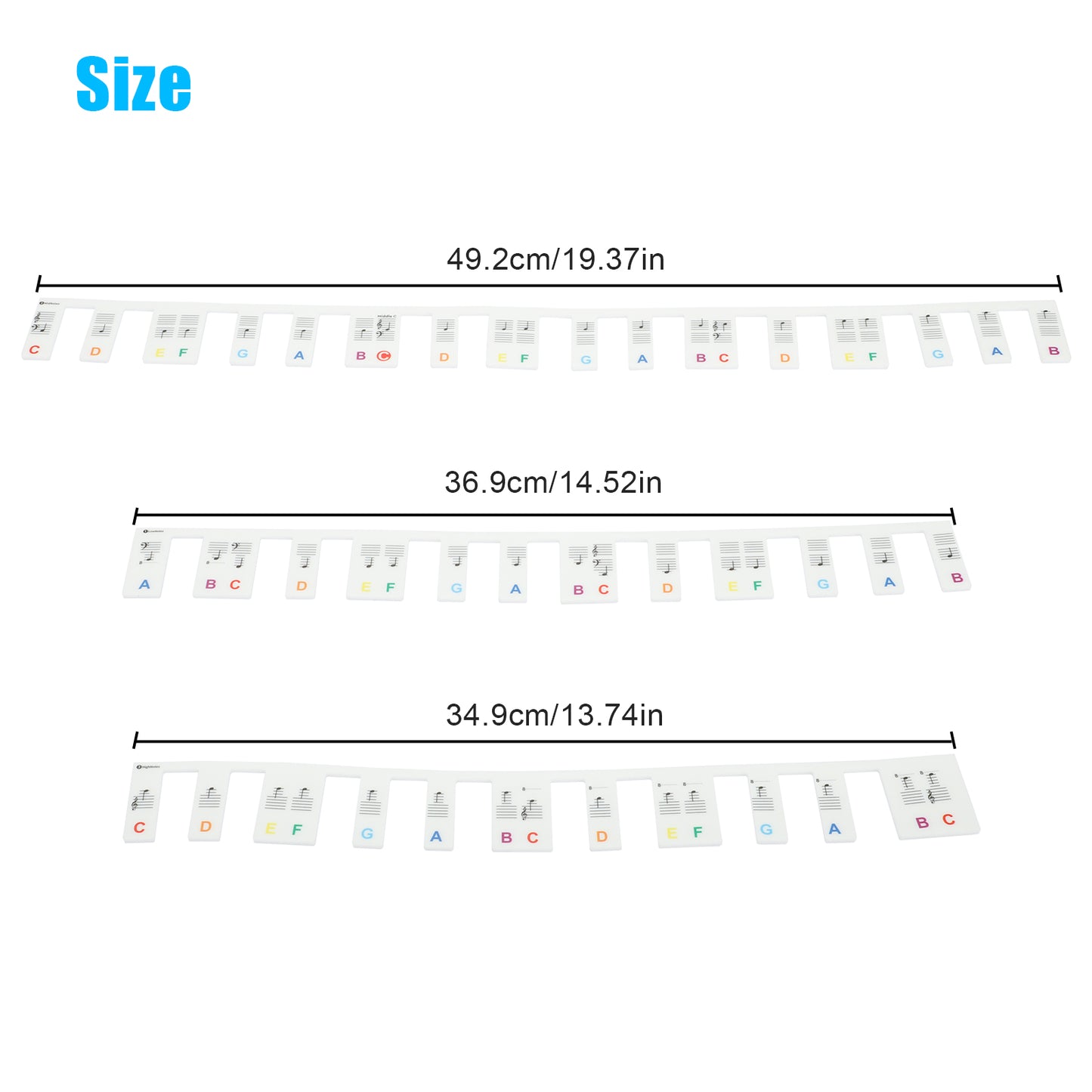 Removable Piano Keyboard Note Labels