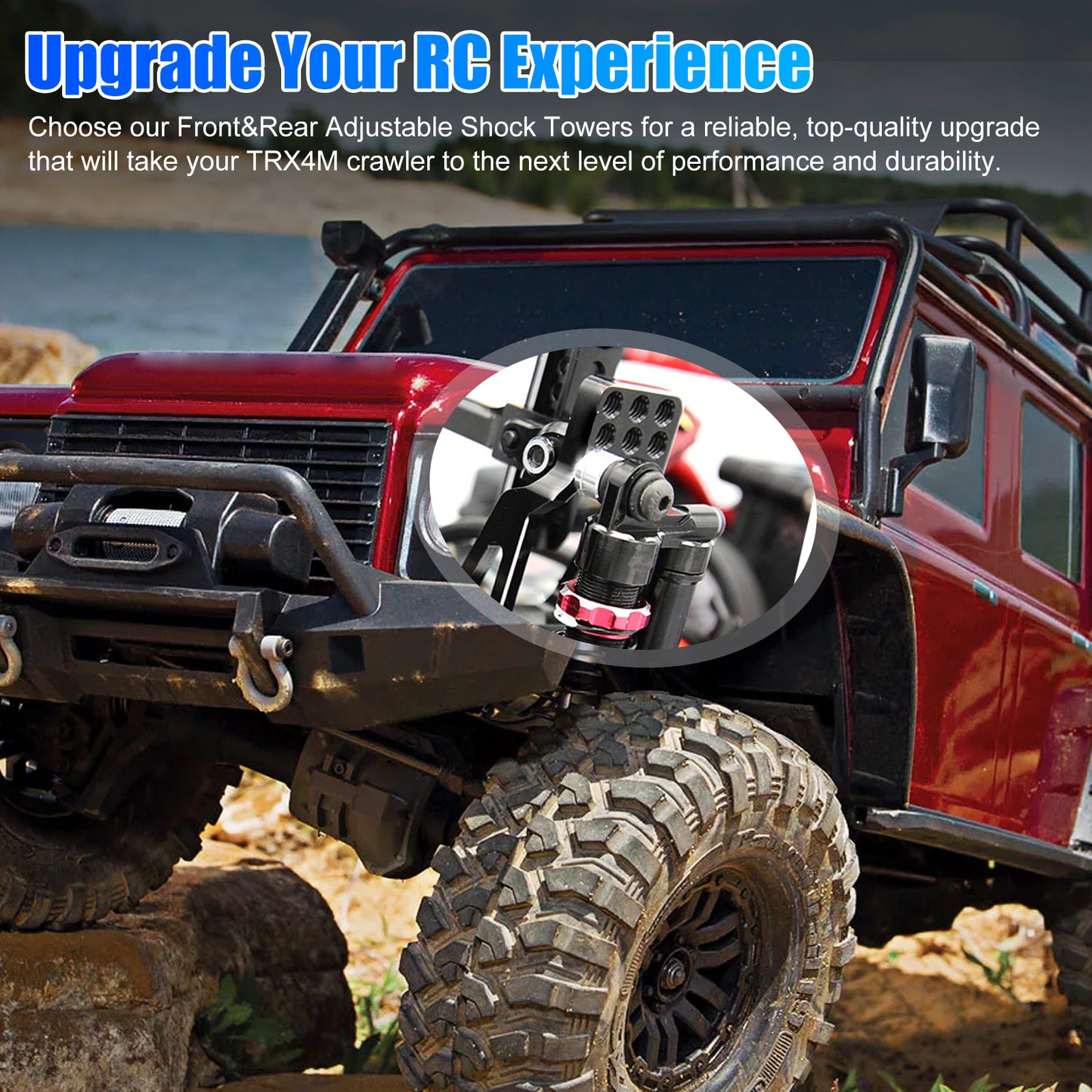 Aluminum Alloy Front/Rear Shock Mount for RC Crawler Car TRX4M